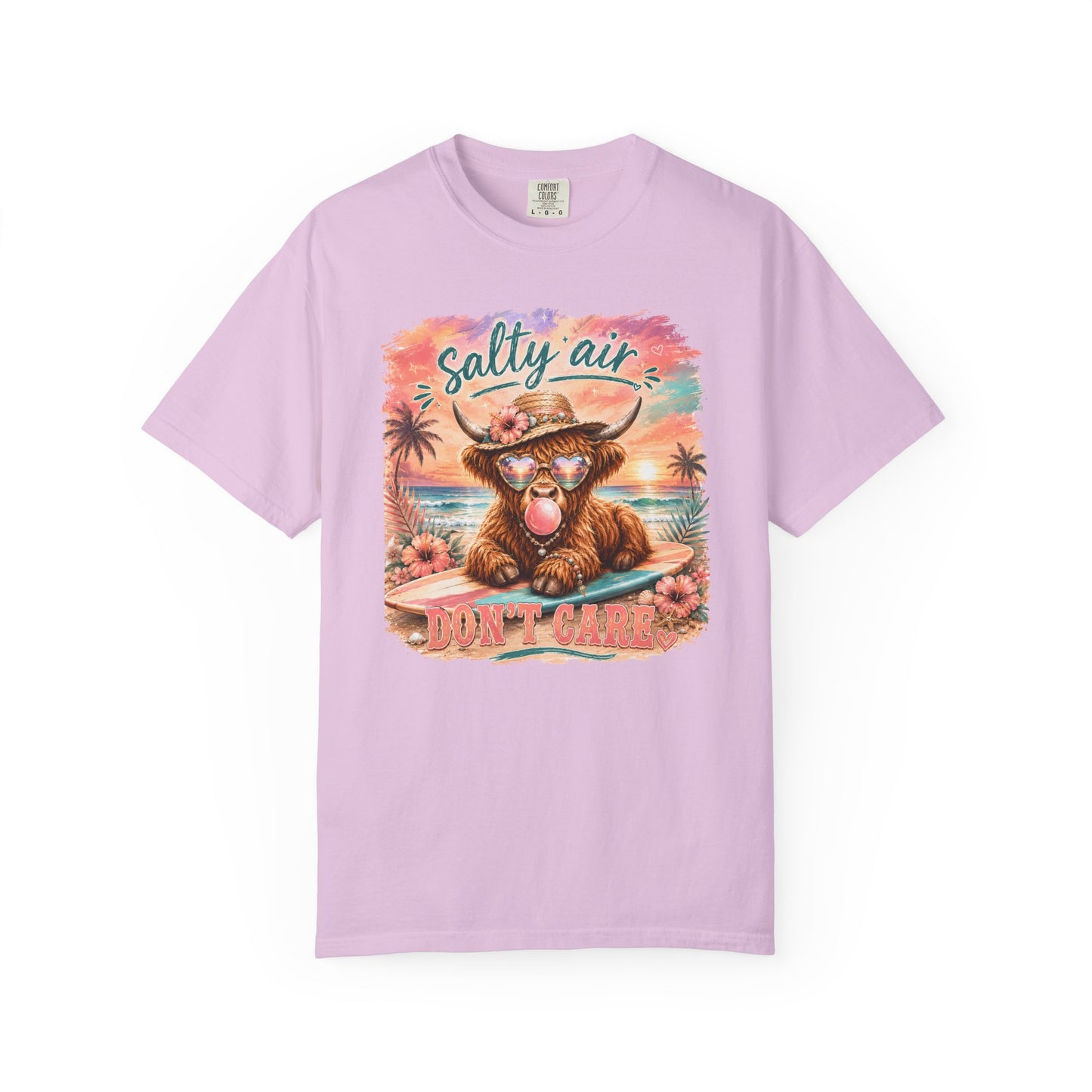 Salty Air "Don't Care" Beach Cow Graphic T-Shirt