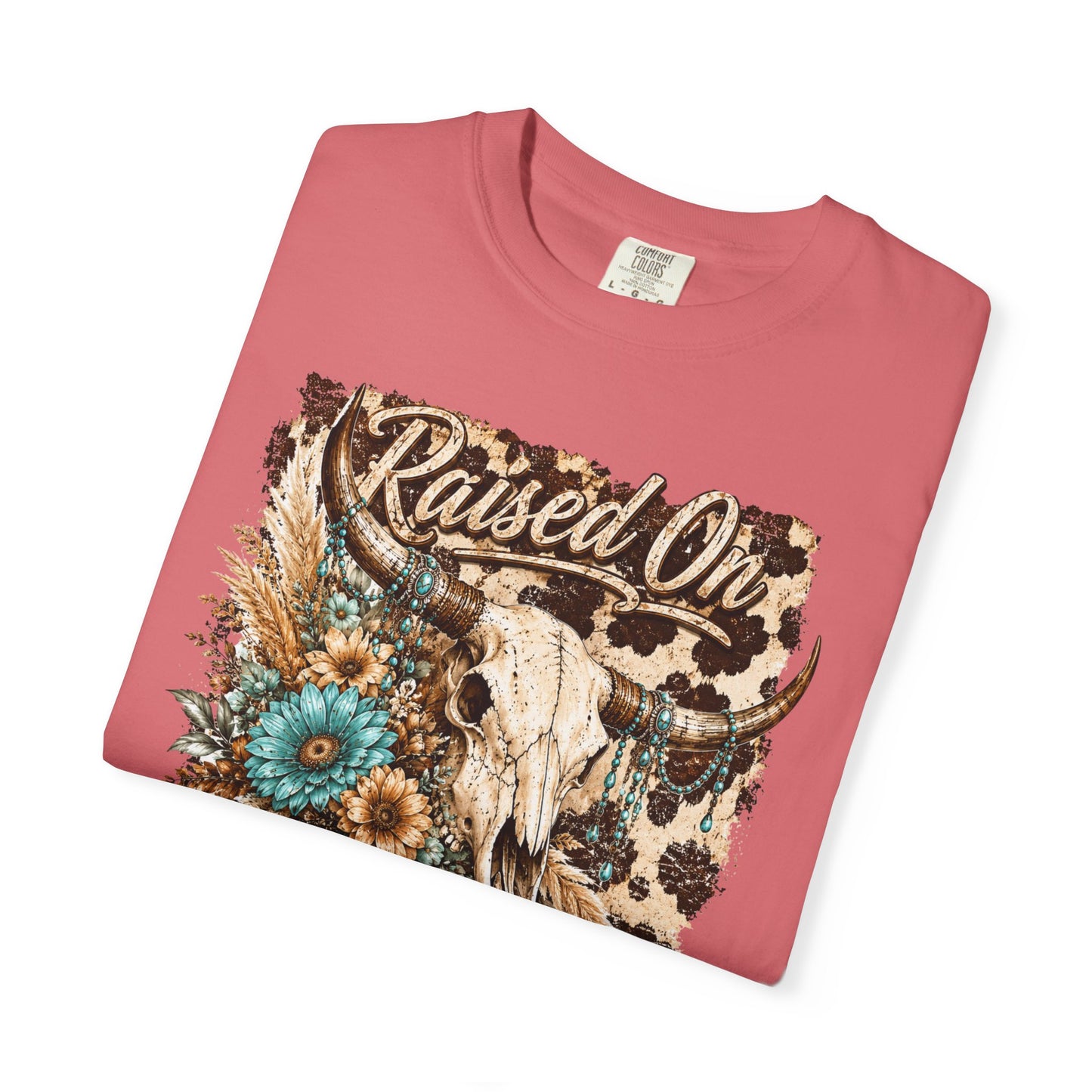 Raised On 90s Country T-Shirt — Vintage Cow Skull Western Tee