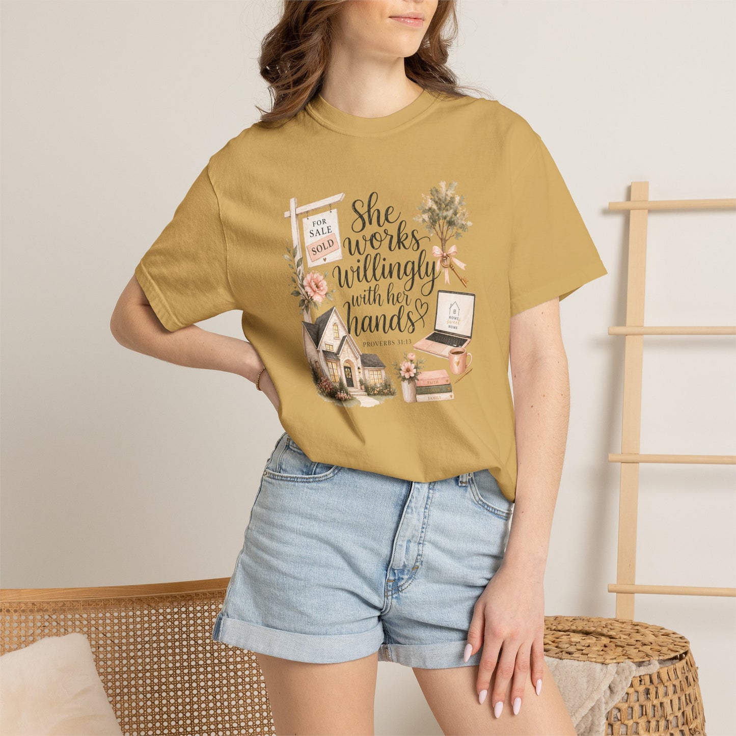 She Works Willingly With Her Hands T-Shirt — Realtor Graphic Tee