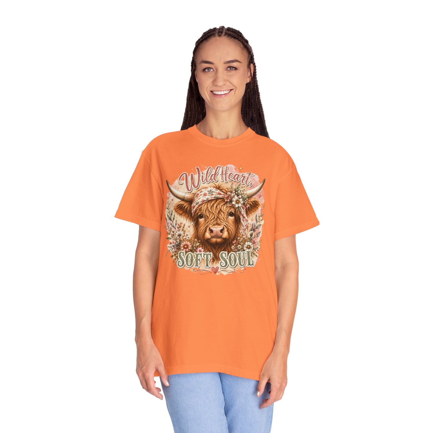 T-Shirt — “Wild Heart, Soft Soul” Highland Cow Graphic Tee