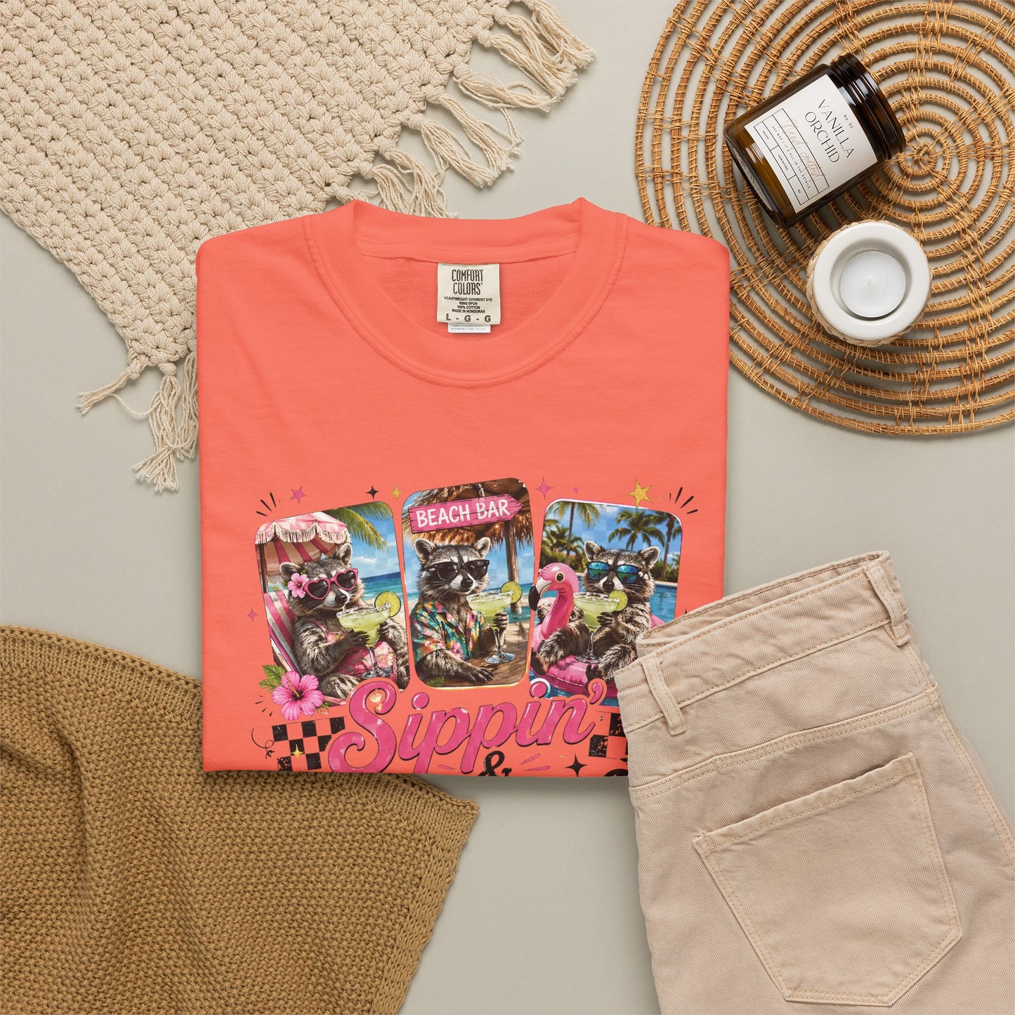 Sippin' & Chillin' T-Shirt — Retro Tropical Drink Graphic Tee