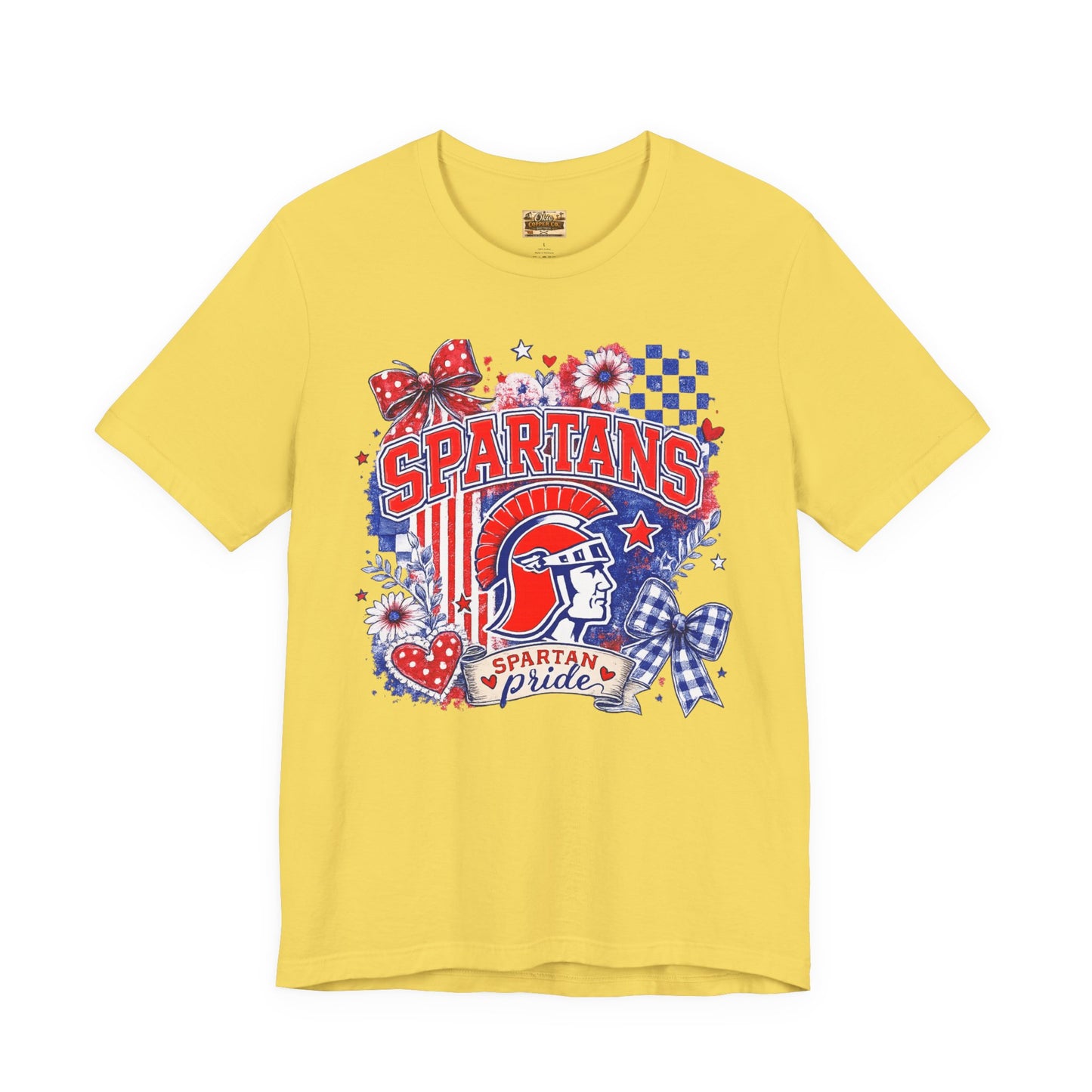 Spartans Pride Graphic Tee — Red, White & Blue School Spirit T-Shirt
