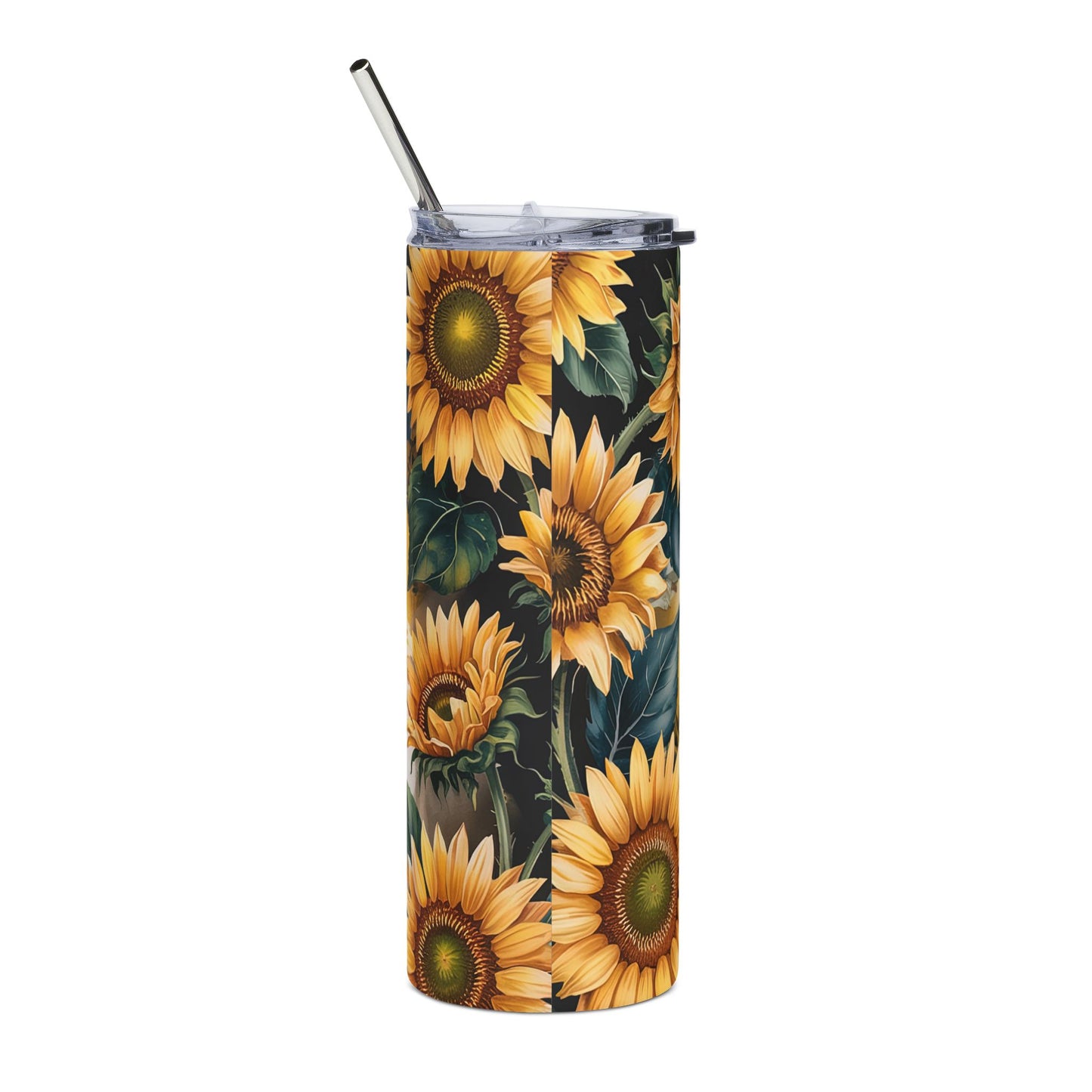 Faith Quote Sunflower Tumbler — 20oz Stainless Steel Inspirational Travel Cup