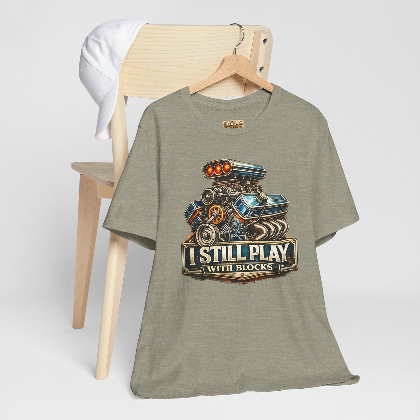 Engine Graphic Tee — "I Still Play With Blocks" Car Lover T-Shirt