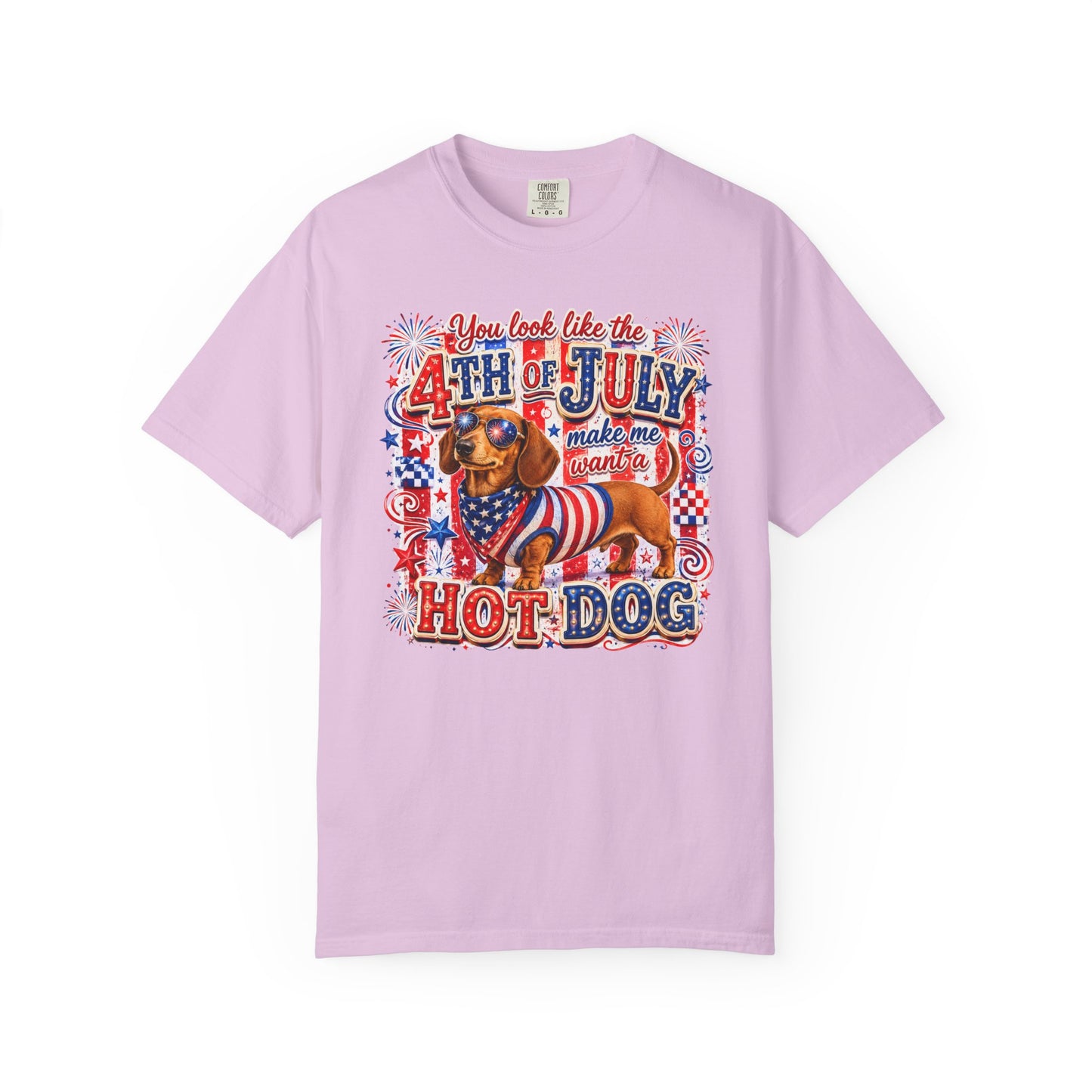 4th of July Hot Dog Dachshund T-Shirt – Patriotic Funny BBQ Tee