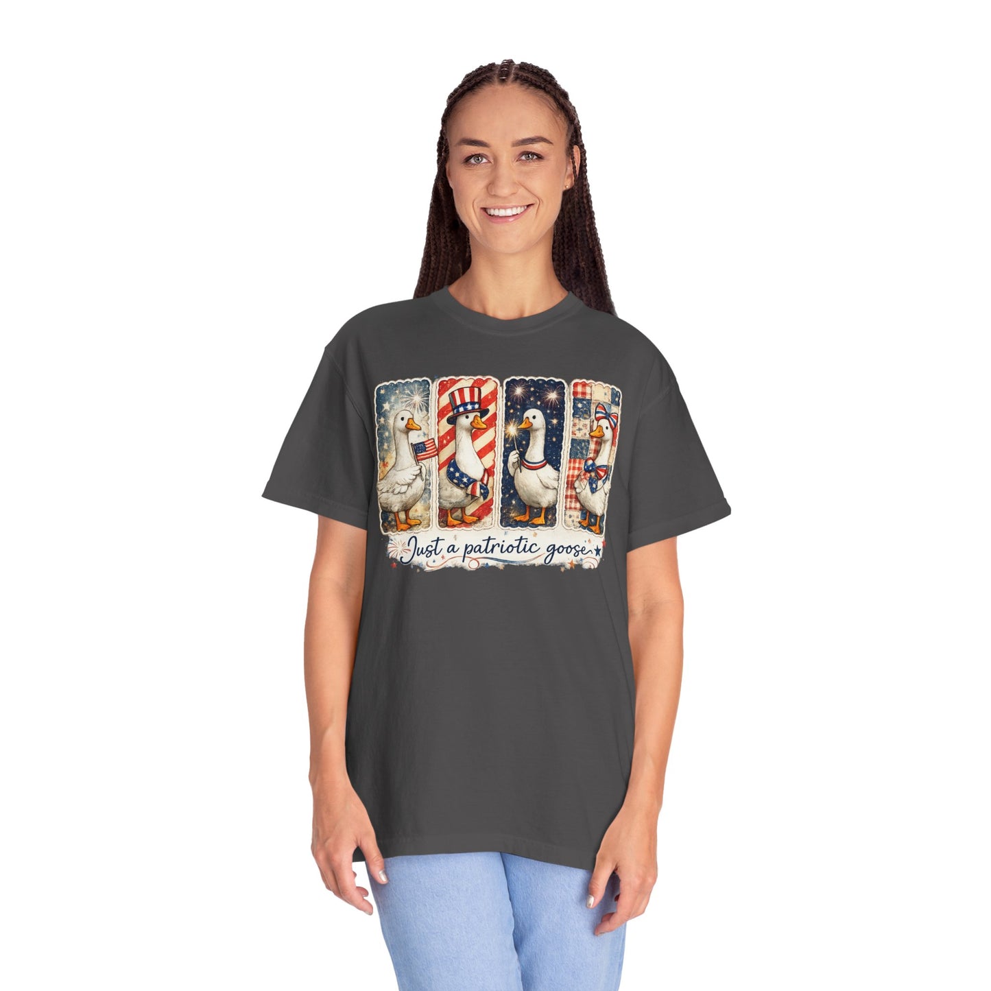 Patriotic Goose T-Shirt — "Just a patriotic goose" Americana Tee