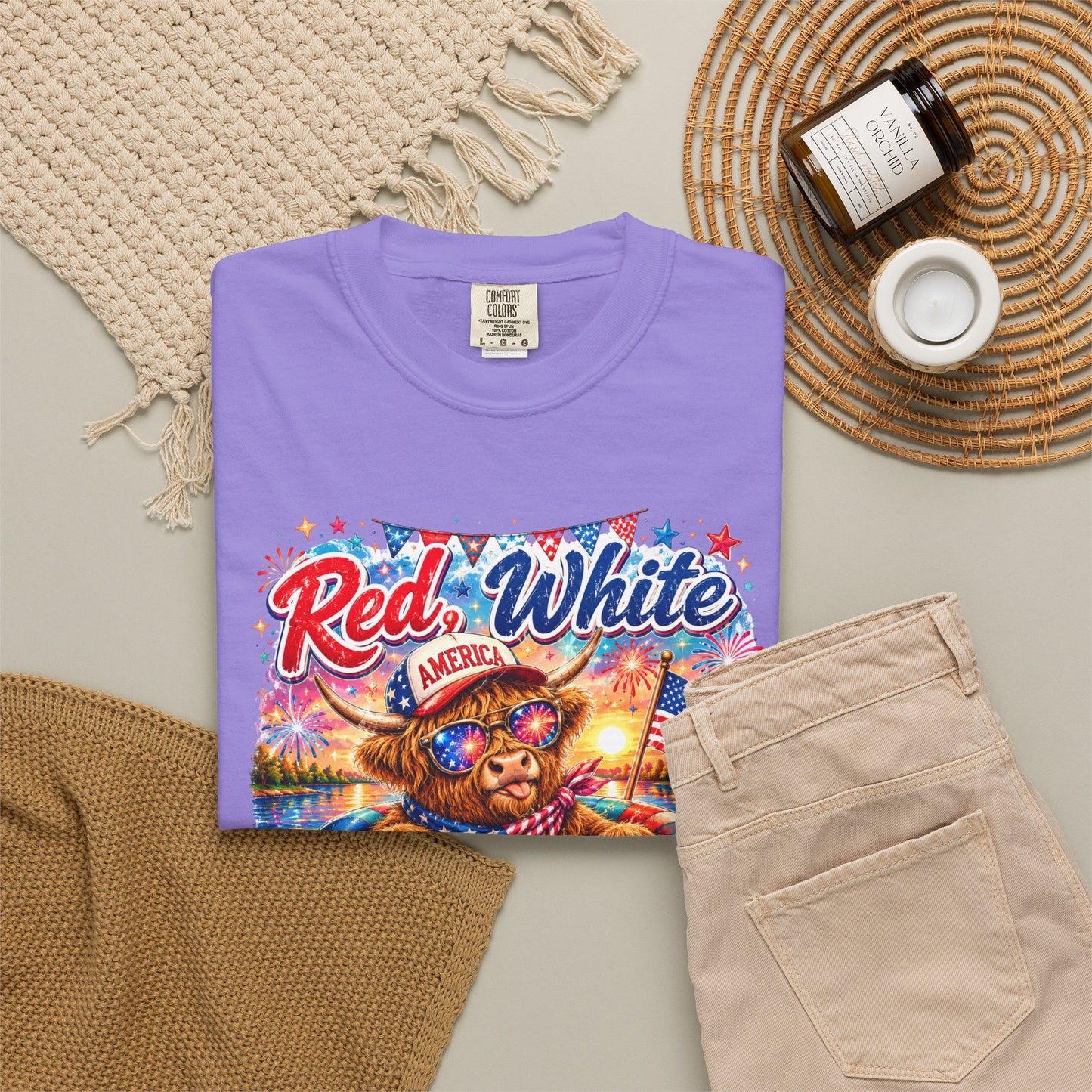 Red, White & Summer Nights T-Shirt — Patriotic Fourth of July Bear Graphic Tee