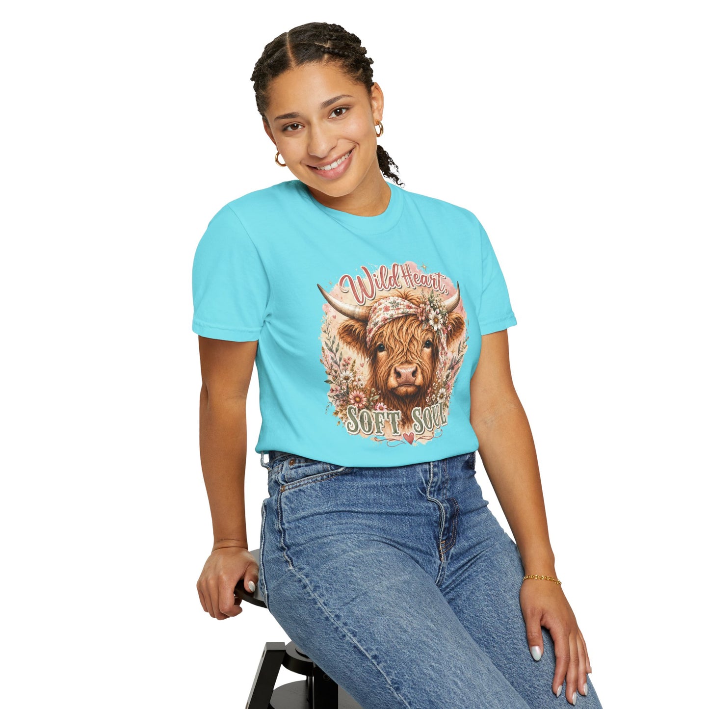 T-Shirt — “Wild Heart, Soft Soul” Highland Cow Graphic Tee