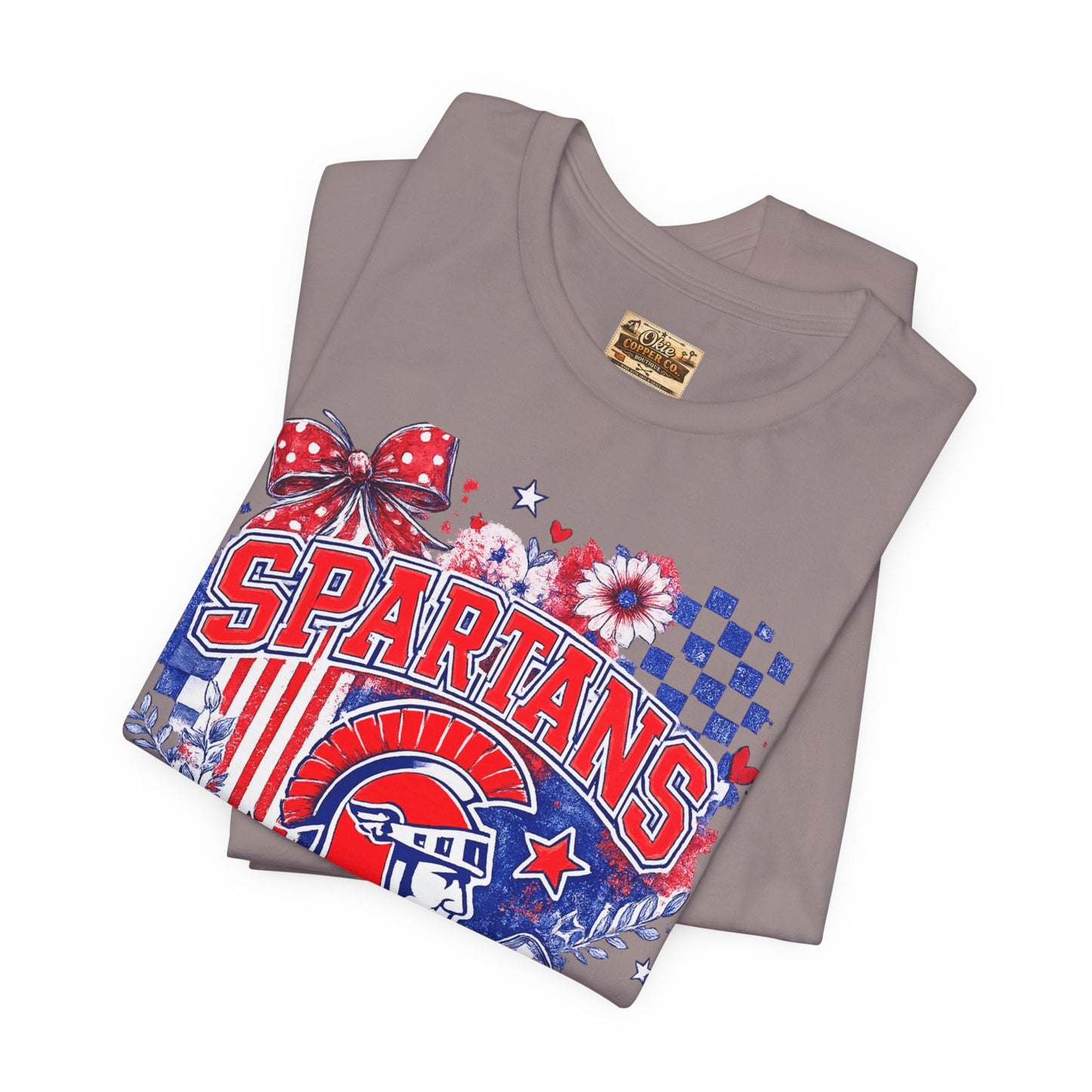 Spartans Pride Graphic Tee — Red, White & Blue School Spirit T-Shirt
