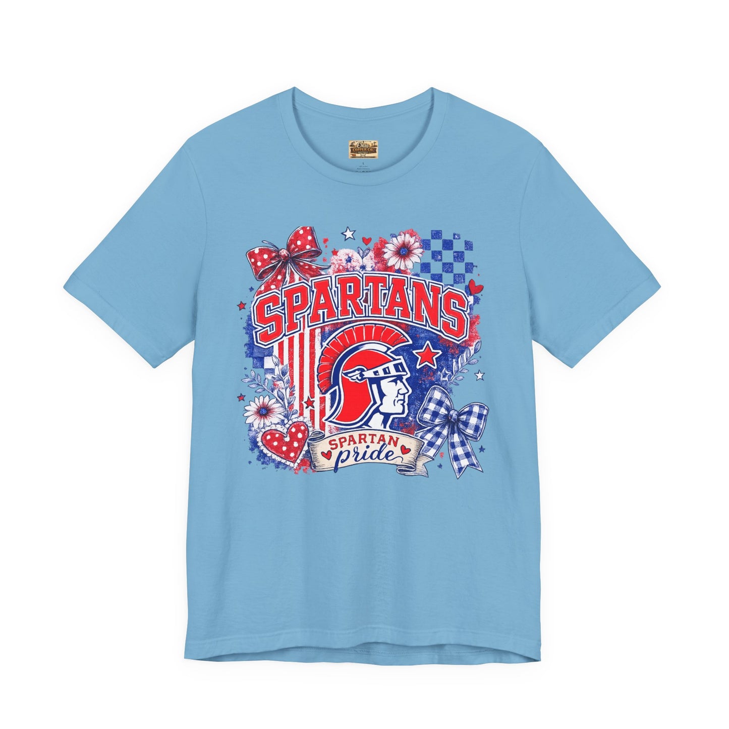 Spartans Pride Graphic Tee — Red, White & Blue School Spirit T-Shirt