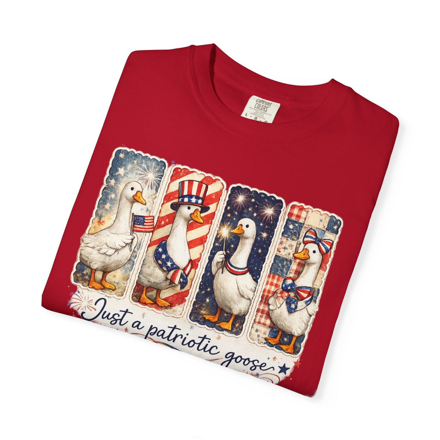 Patriotic Goose T-Shirt — "Just a patriotic goose" Americana Tee