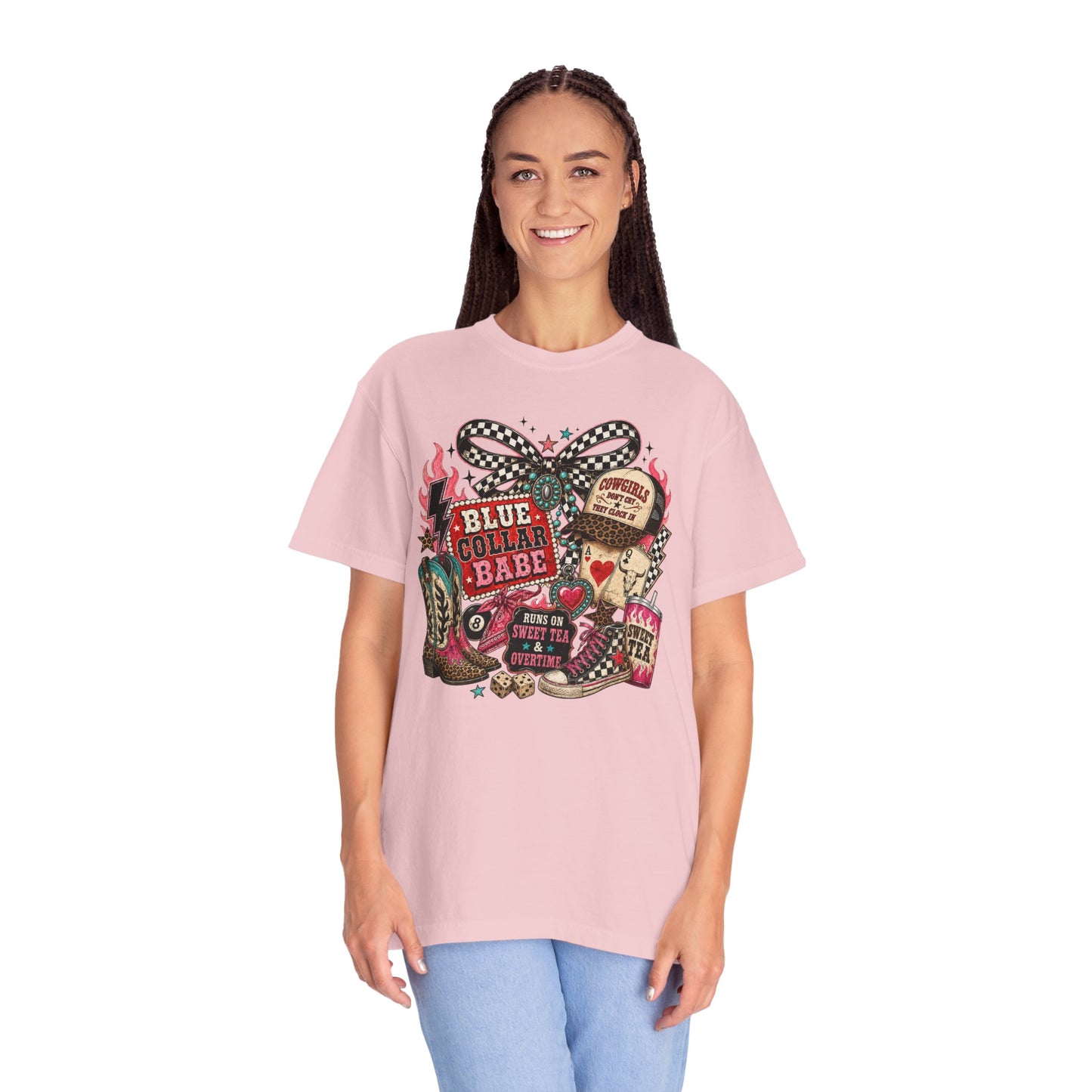 Blue Collar Babe T-Shirt — Retro Cowgirl Graphic Tee