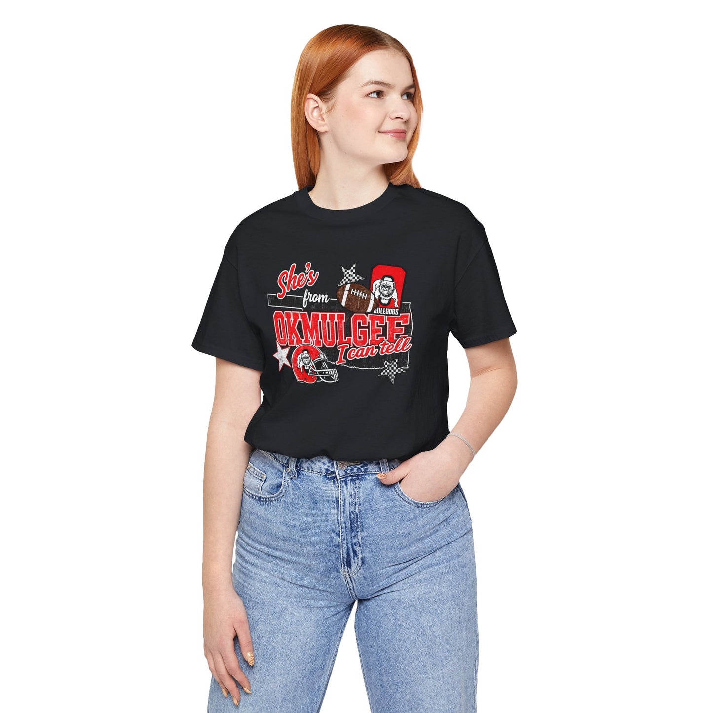 Okmulgee Cardinals Football Tee — She’s From Okmulgee Design