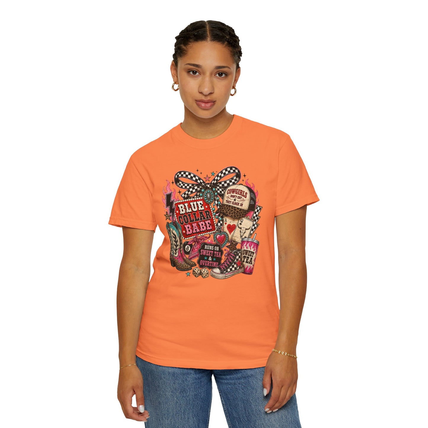 Blue Collar Babe T-Shirt — Retro Cowgirl Graphic Tee