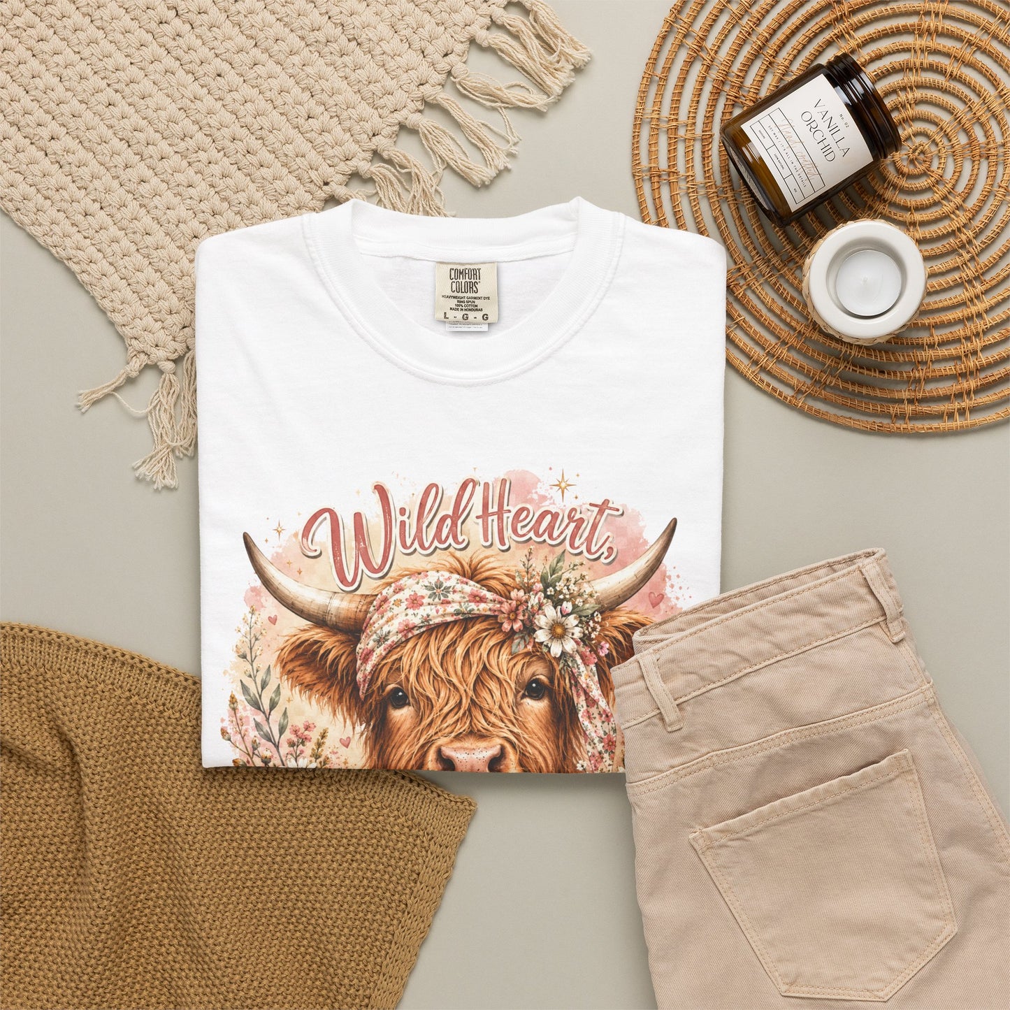 T-Shirt — “Wild Heart, Soft Soul” Highland Cow Graphic Tee