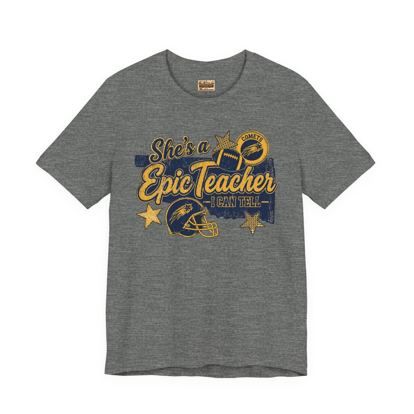 Epic Teacher Football T-Shirt — "She's a Epic Teacher" Coach & School Spirit Tee