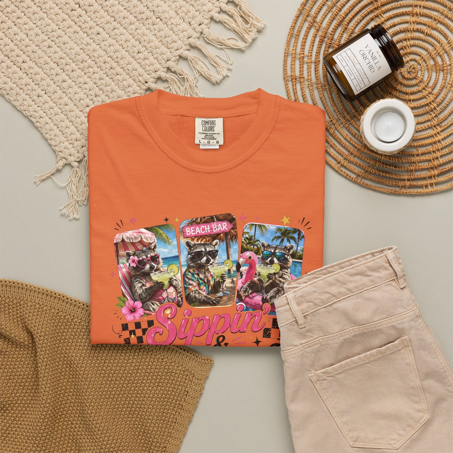 Sippin' & Chillin' T-Shirt — Retro Tropical Drink Graphic Tee