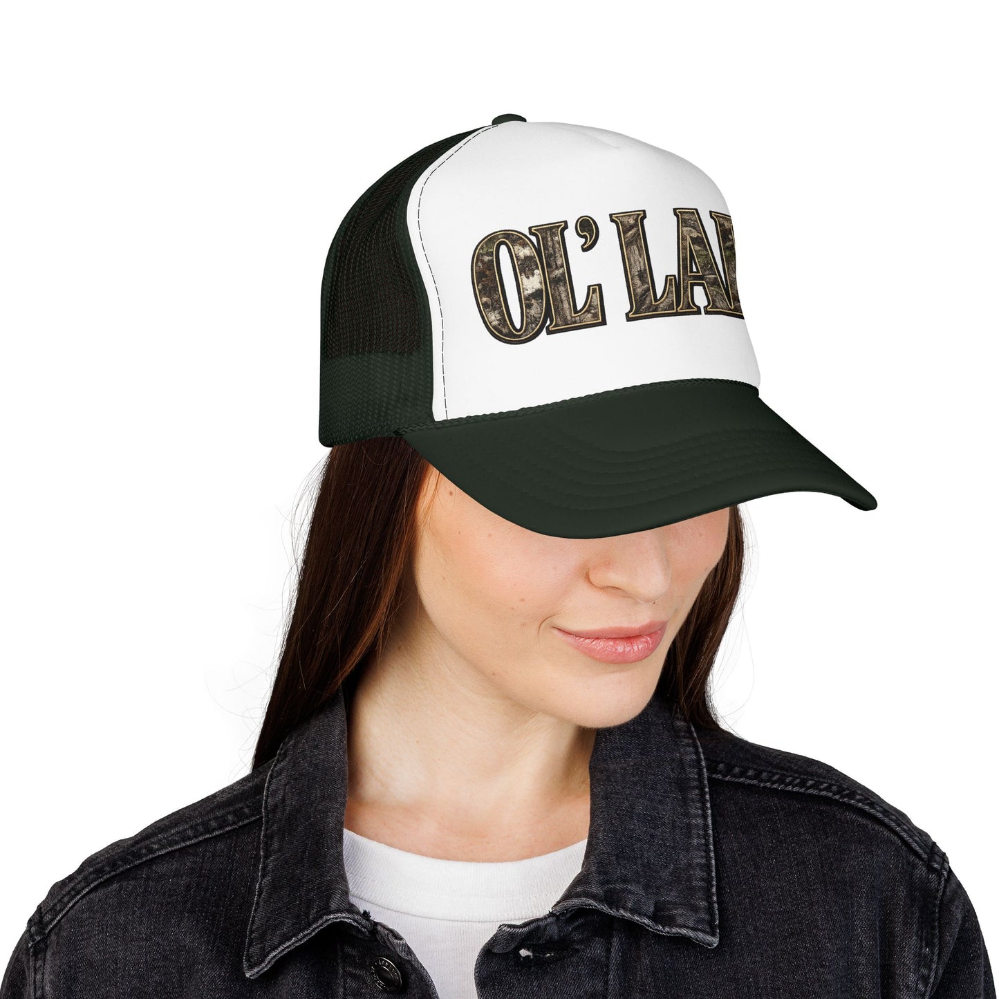 Ol' Lady Trucker Hat — Vintage Rustic Foam Cap for Country Style