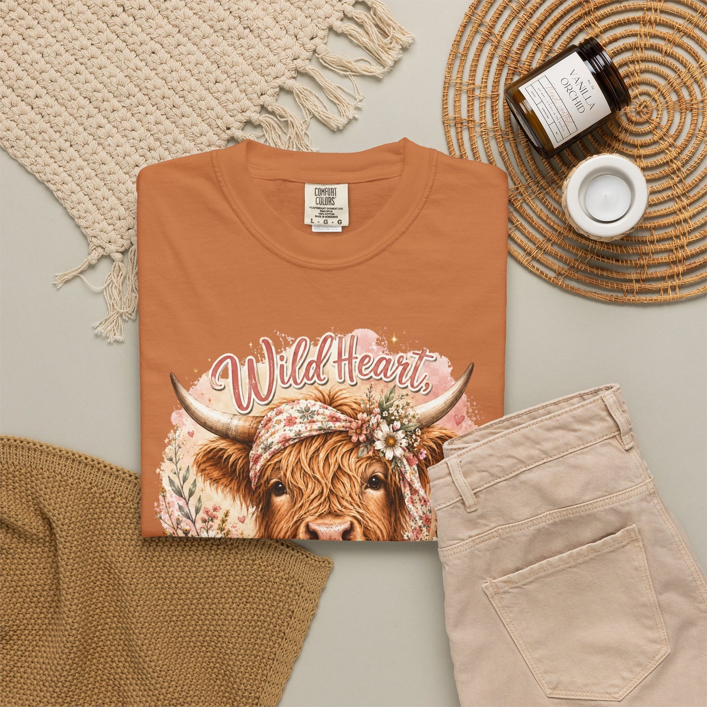 T-Shirt — “Wild Heart, Soft Soul” Highland Cow Graphic Tee