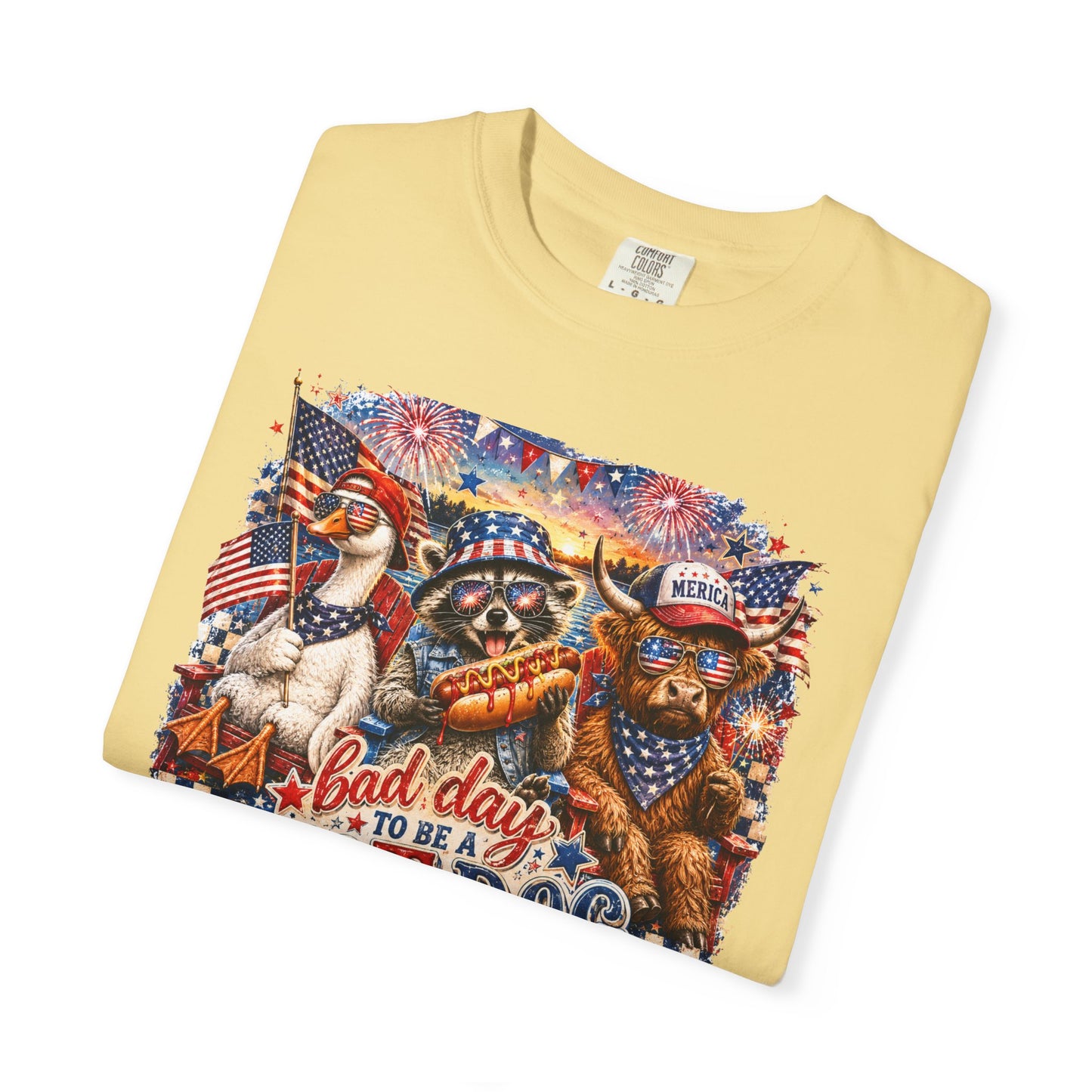 Patriotic 'Born to Be a Hot Dog' Graphic T-Shirt