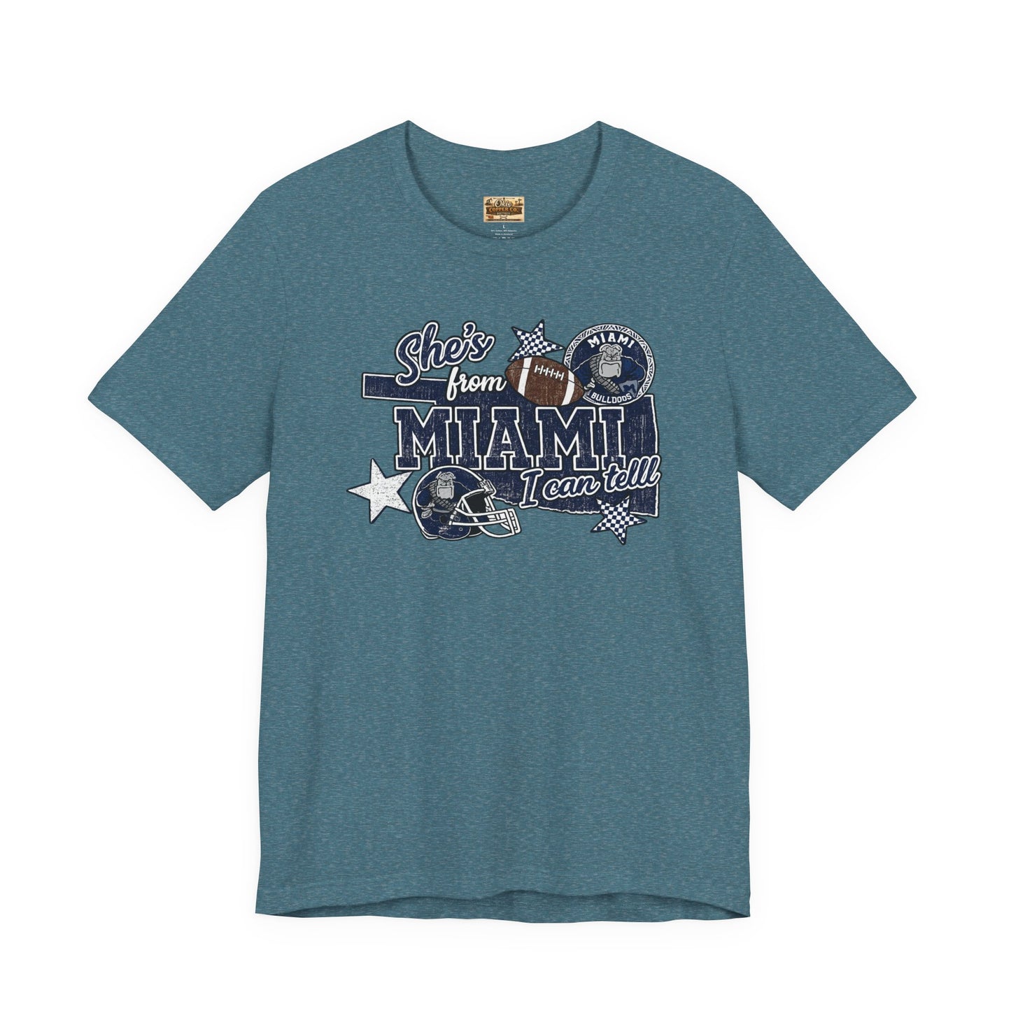 She's From Miami Graphic Tee — Retro Football Fan Shirt