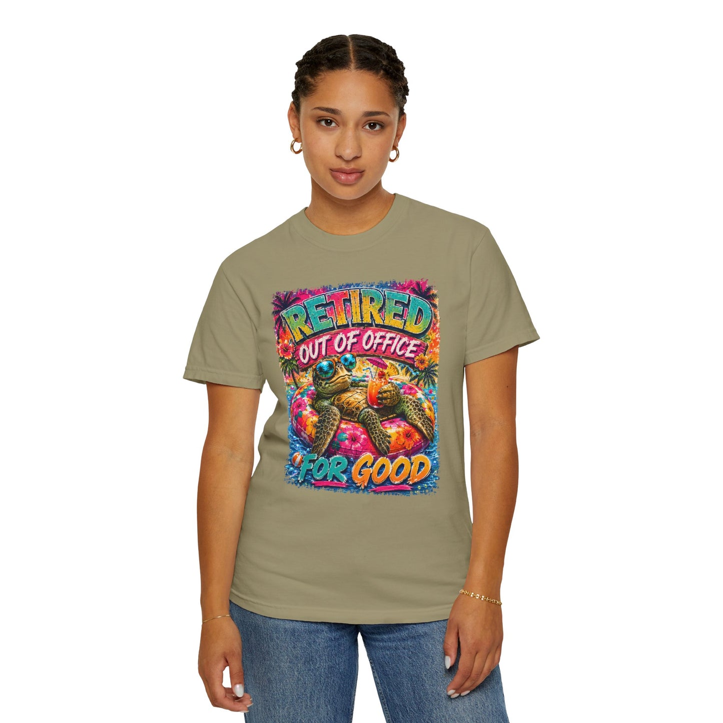 Retired Out of Office For Good T-Shirt — Funny Retirement Turtle Tee
