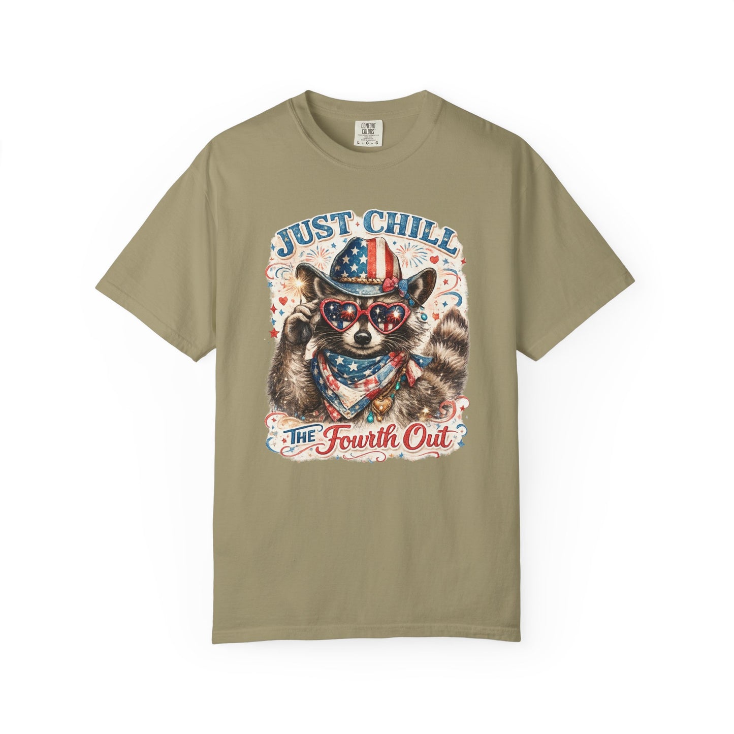 Fourth of July Raccoon T-Shirt — "Just Chill The Fourth Out" Patriotic Tee