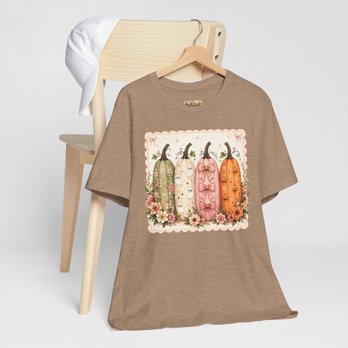 Vintage Floral Pumpkin Tee — Autumn Harvest Graphic T-Shirt