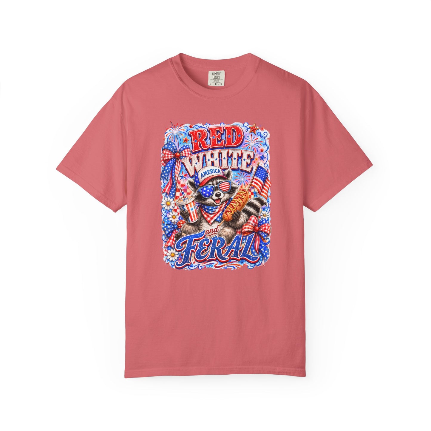 Patriotic "Red White Feral" Graphic T-Shirt
