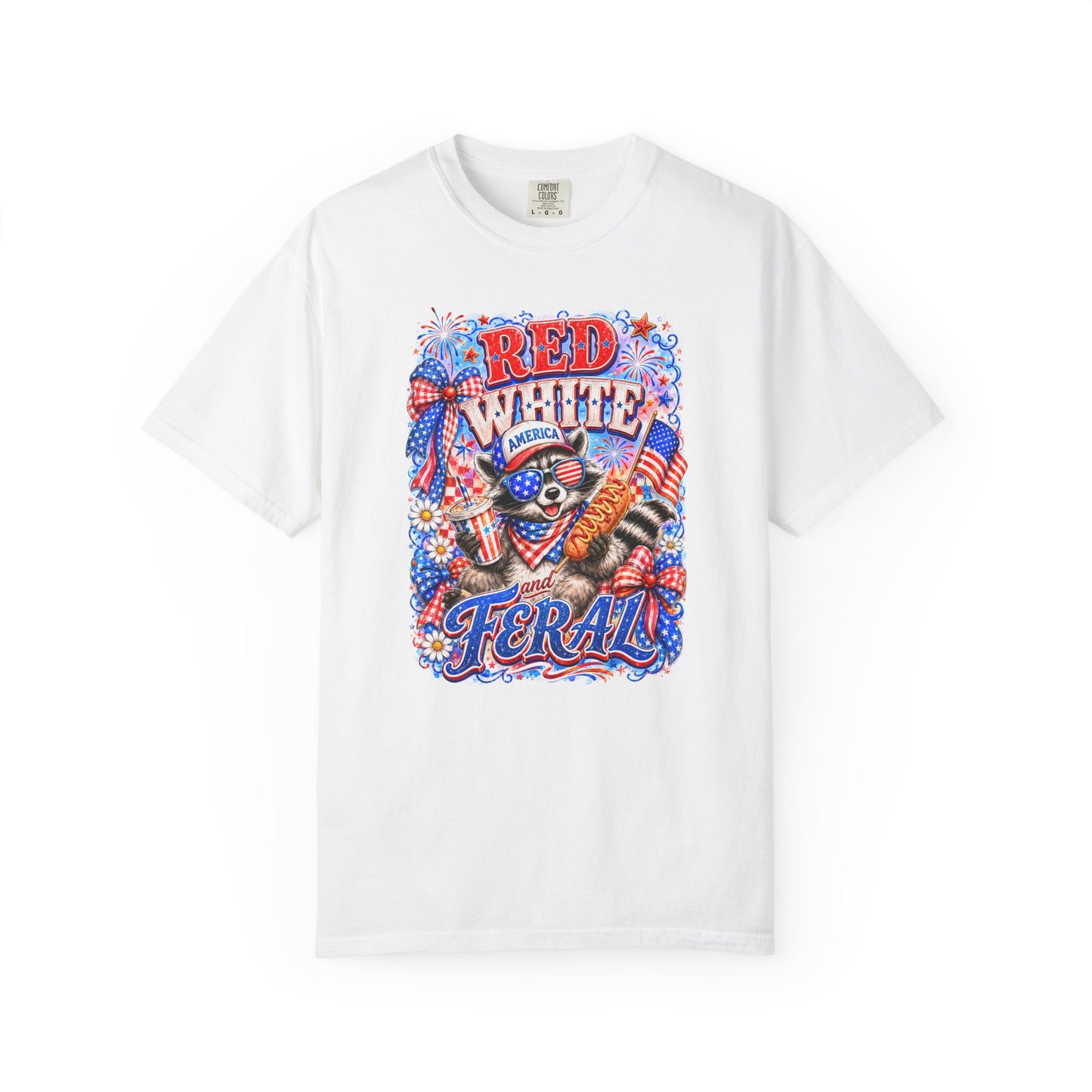 Patriotic "Red White Feral" Graphic T-Shirt