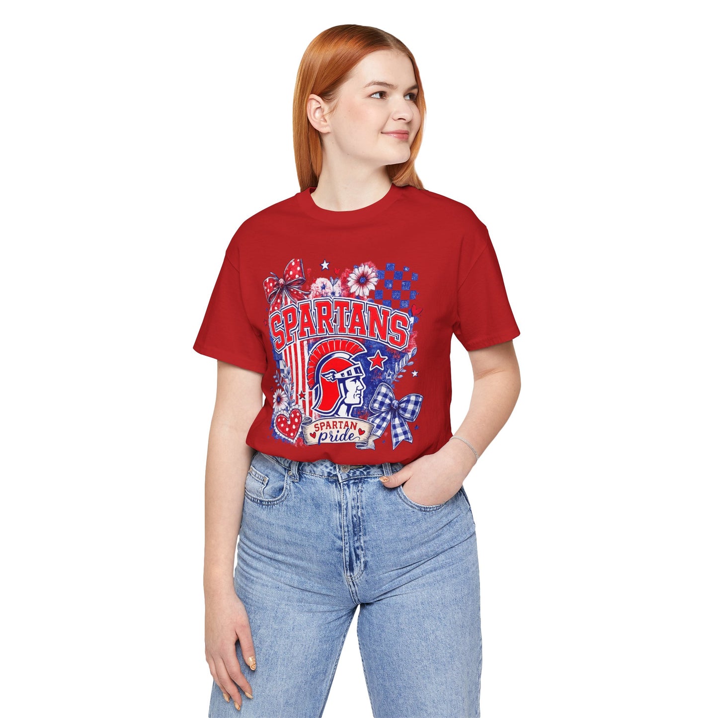 Spartans Pride Graphic Tee — Red, White & Blue School Spirit T-Shirt