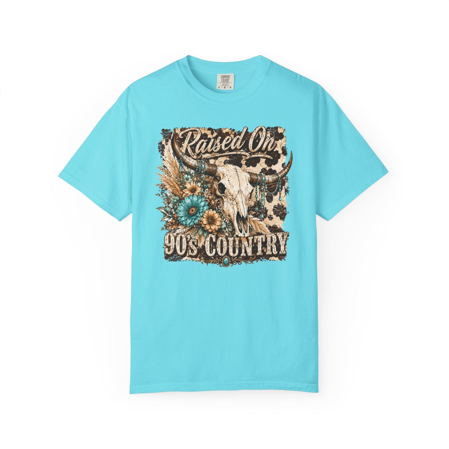 Raised On 90s Country T-Shirt — Vintage Cow Skull Western Tee