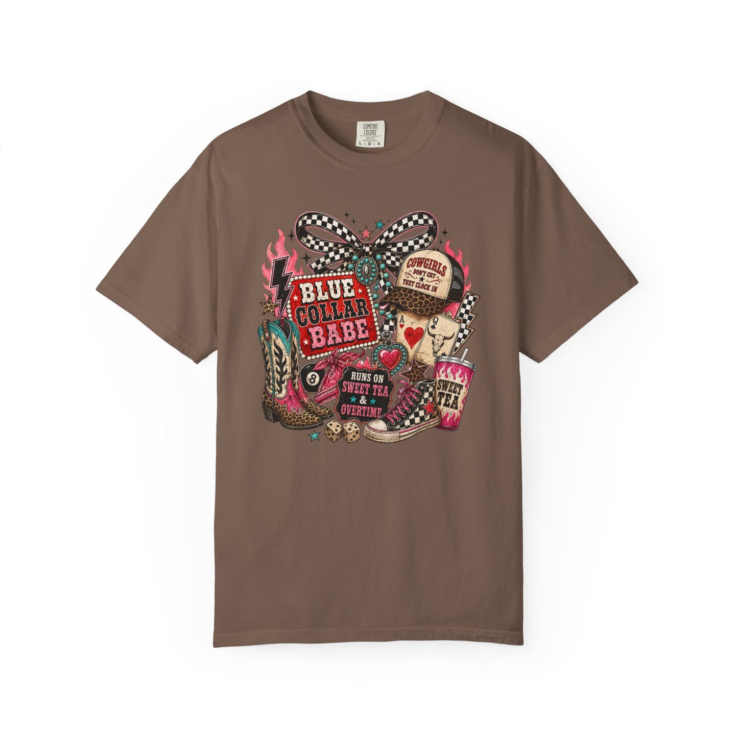 Blue Collar Babe T-Shirt — Retro Cowgirl Graphic Tee