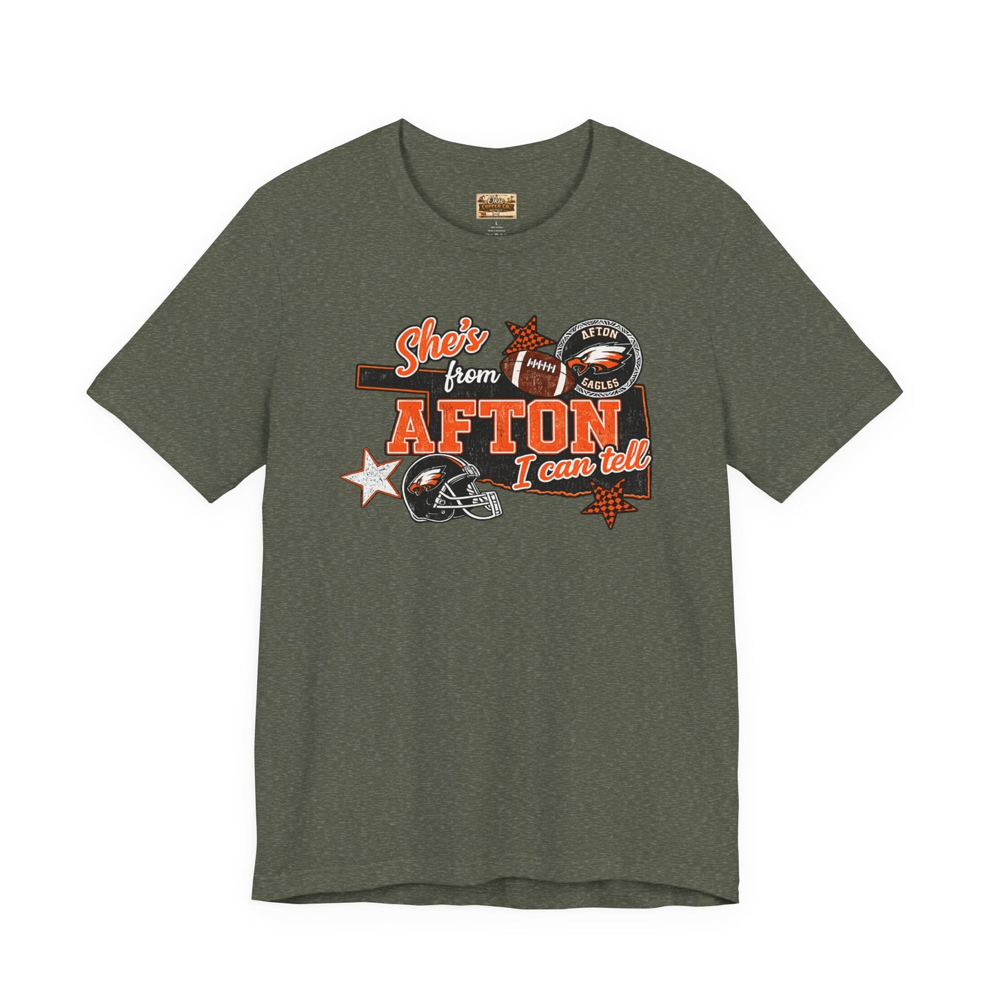 Afton Football Town Retro Graphic Tee — "Shes from Afton I can too"