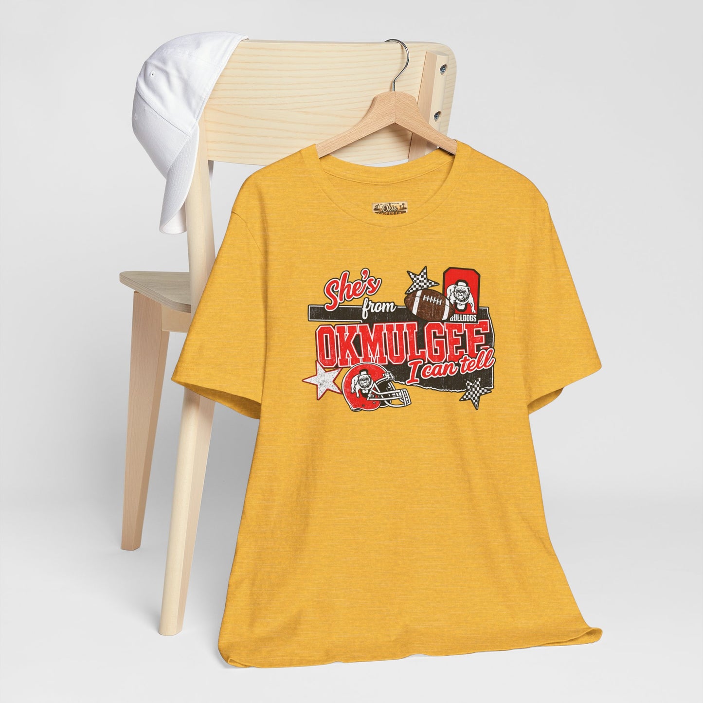 Okmulgee Cardinals Football Tee — She’s From Okmulgee Design