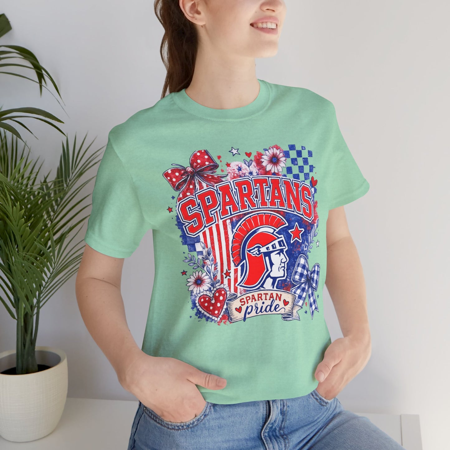 Spartans Pride Graphic Tee — Red, White & Blue School Spirit T-Shirt