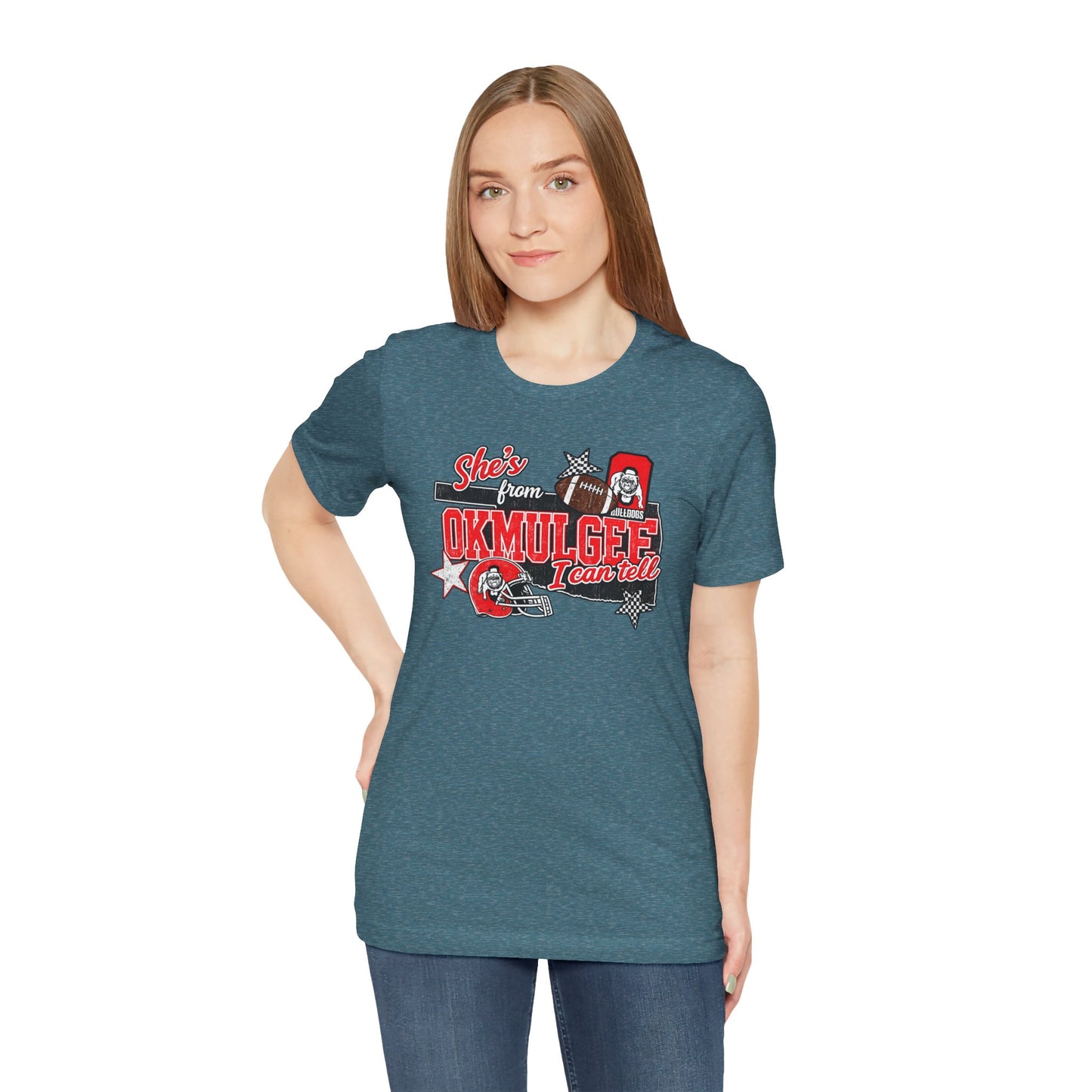 Okmulgee Cardinals Football Tee — She’s From Okmulgee Design