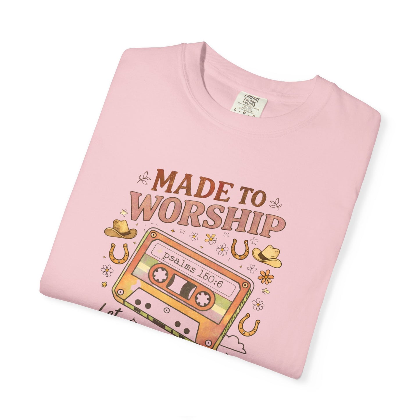 Made to Worship T-Shirt — Retro Cassette Christian Worship Tee