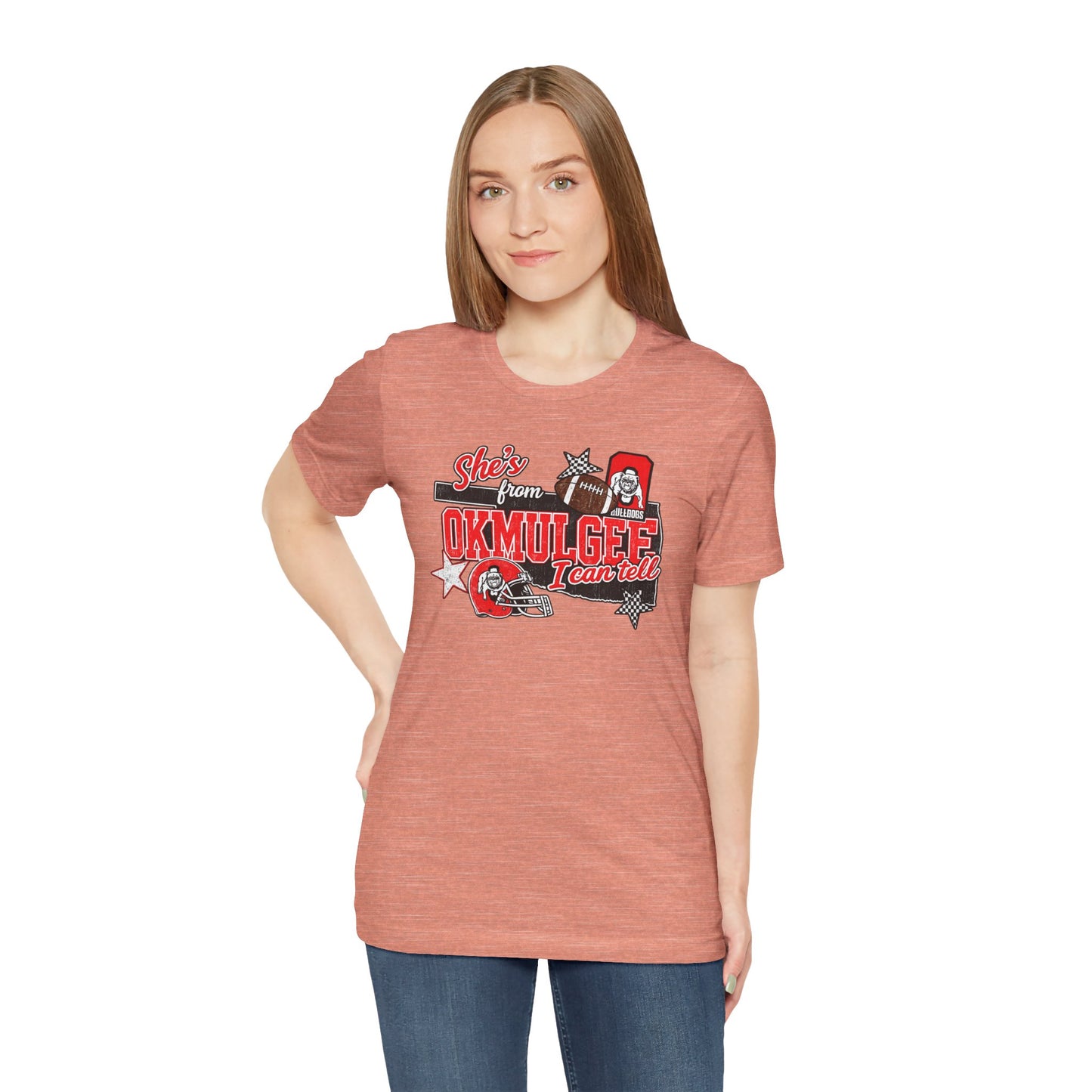 Okmulgee Cardinals Football Tee — She’s From Okmulgee Design