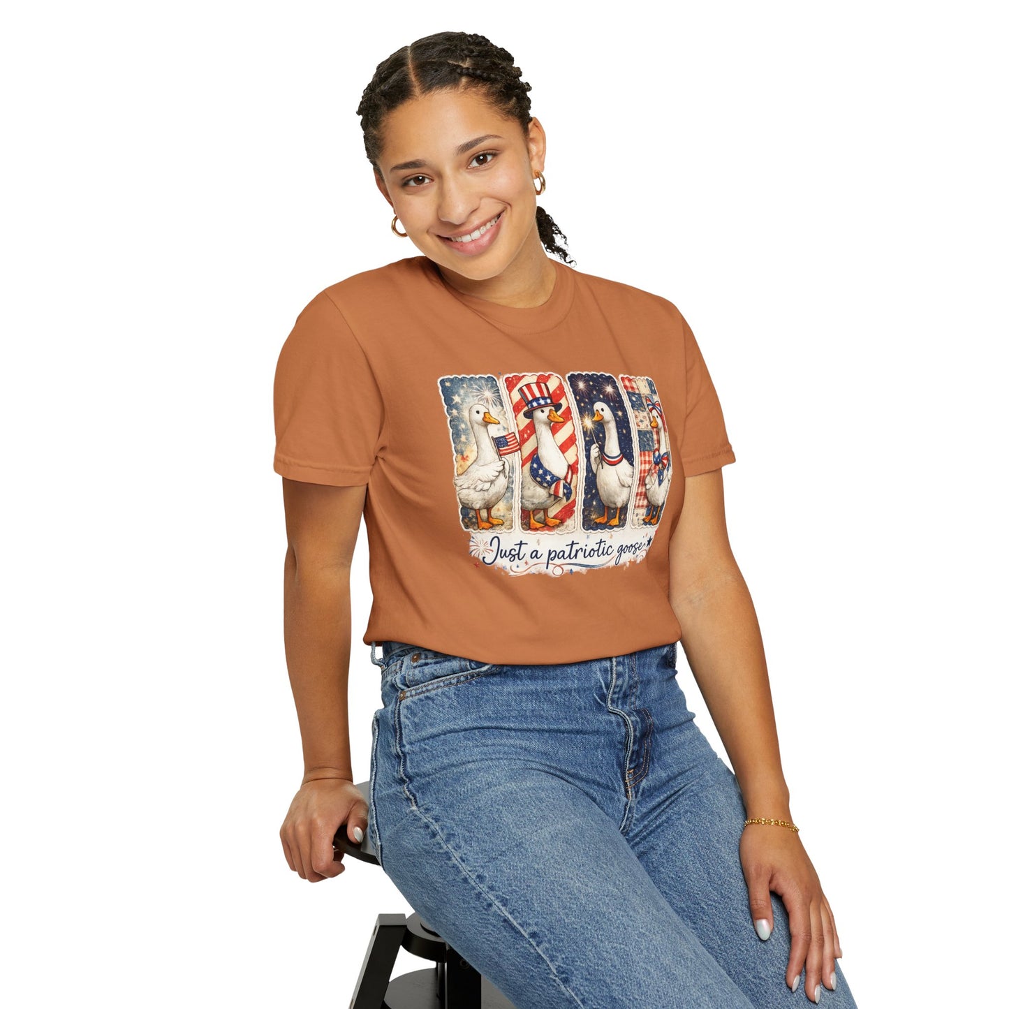 Patriotic Goose T-Shirt — "Just a patriotic goose" Americana Tee