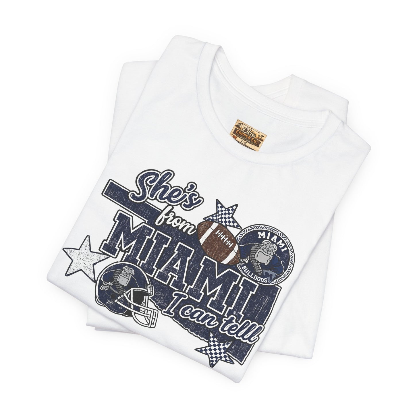 She's From Miami Graphic Tee — Retro Football Fan Shirt
