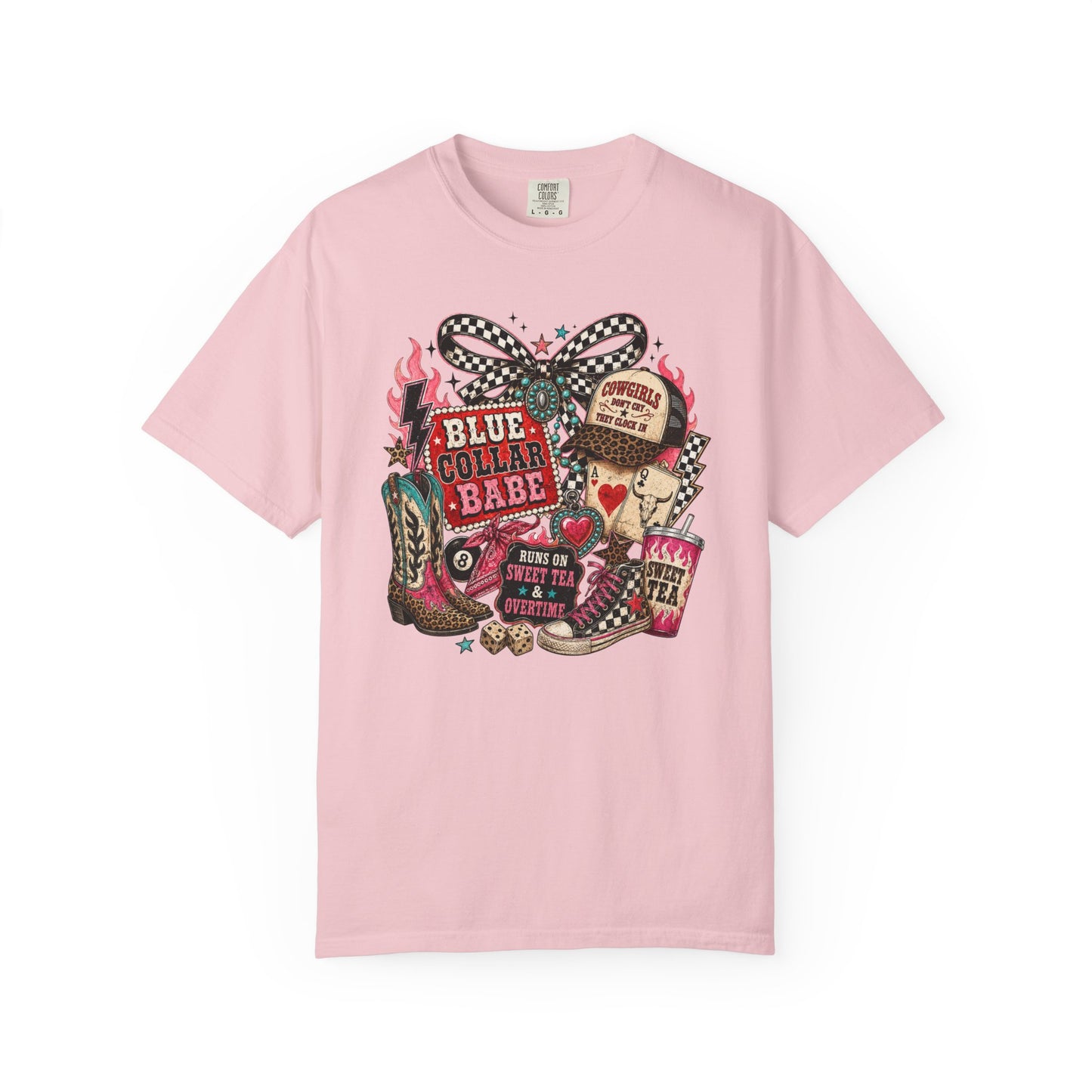 Blue Collar Babe T-Shirt — Retro Cowgirl Graphic Tee
