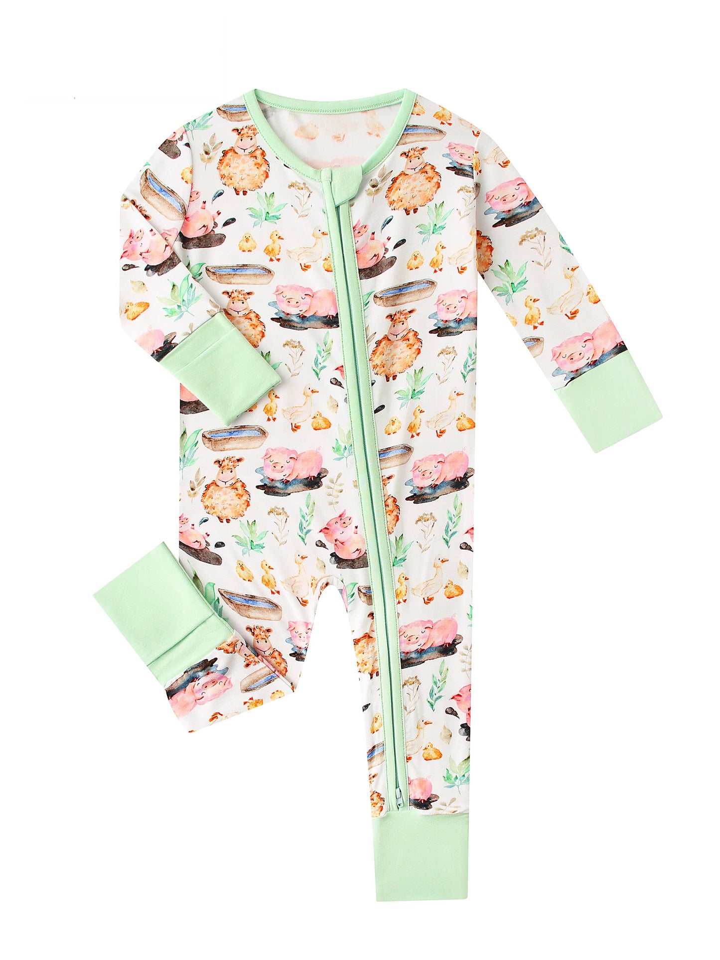 Little Yellow Sheep Bamboo Baby Convertible Zippy Romper