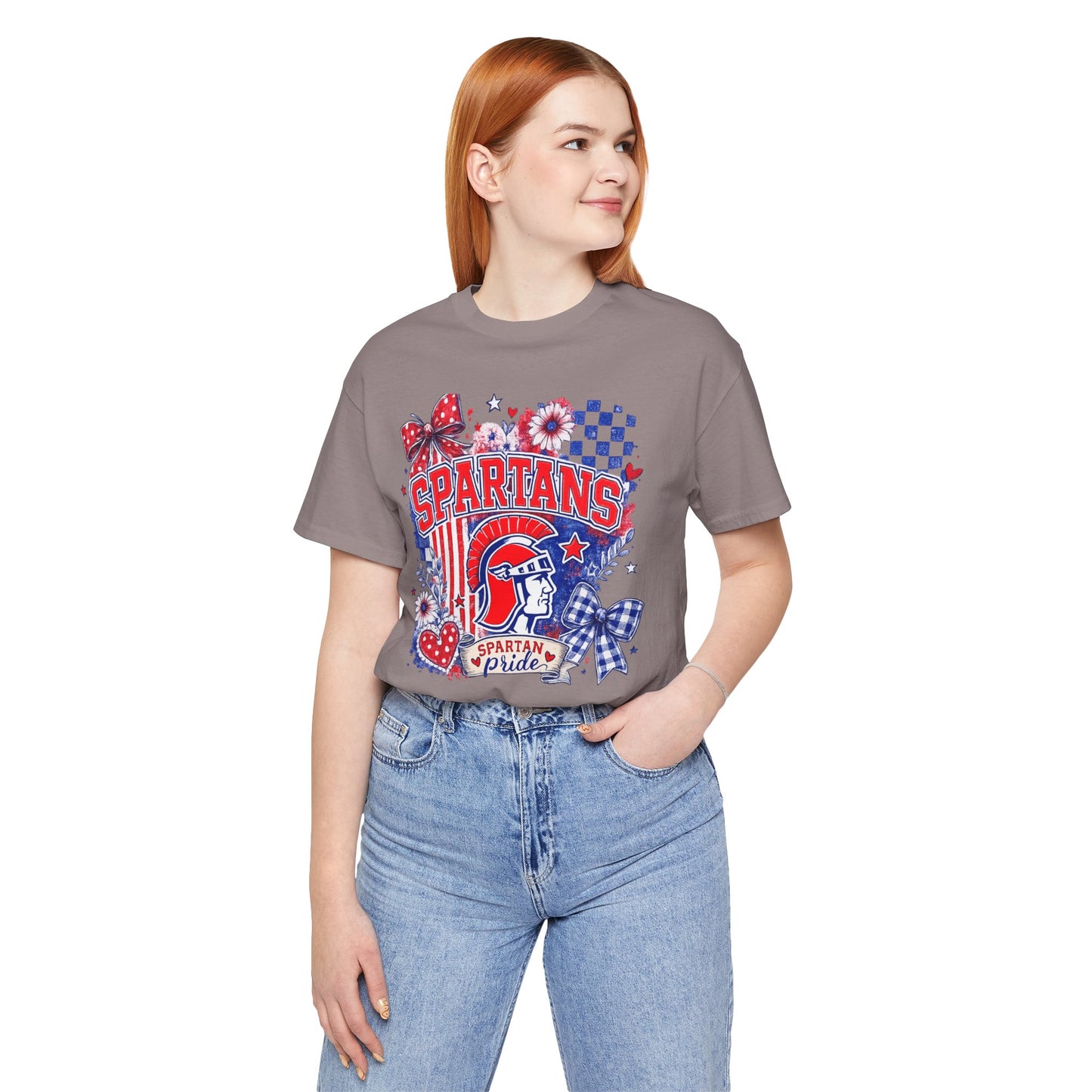 Spartans Pride Graphic Tee — Red, White & Blue School Spirit T-Shirt