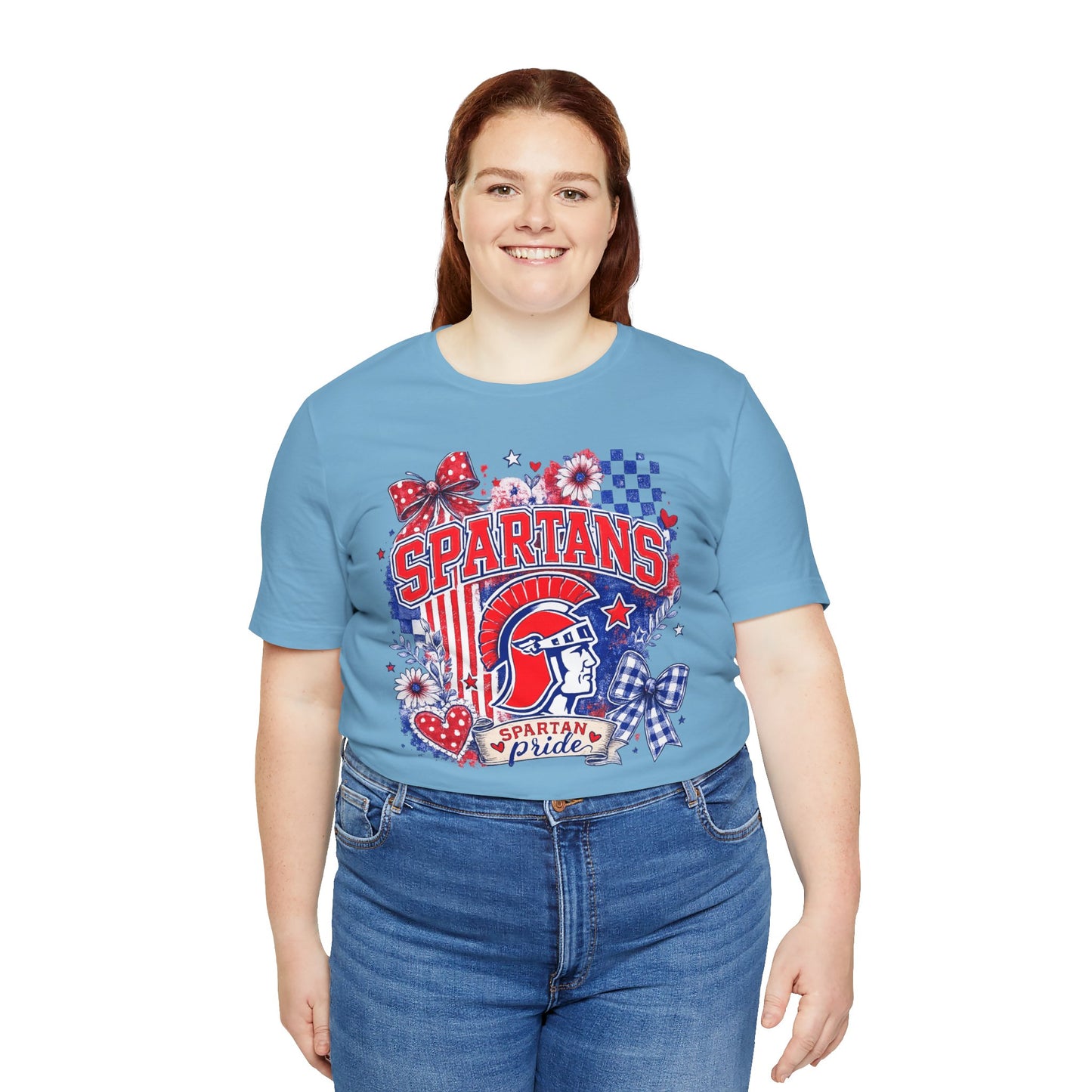 Spartans Pride Graphic Tee — Red, White & Blue School Spirit T-Shirt