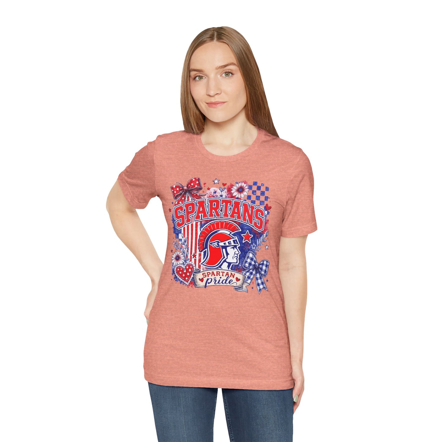 Spartans Pride Graphic Tee — Red, White & Blue School Spirit T-Shirt