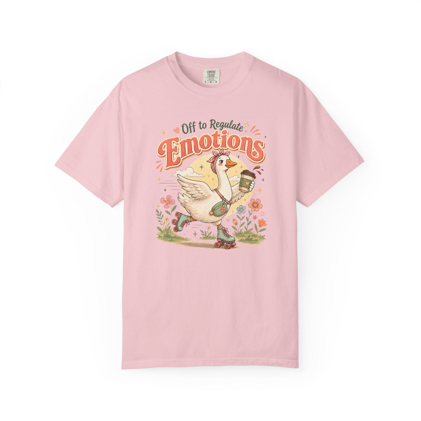Emotions Duck Graphic T-Shirt — "Off to Regulate" Vintage Coffee Tee