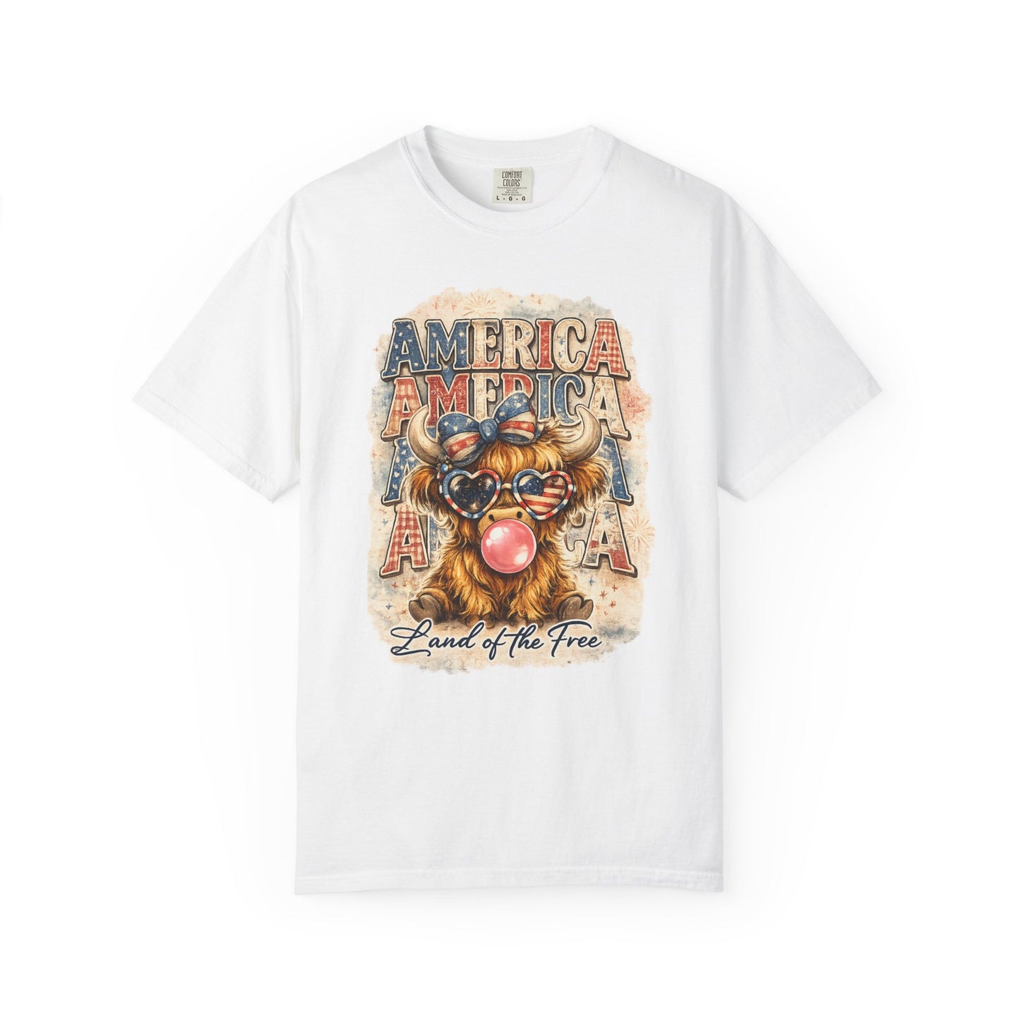 America Bulldog Graphic T-Shirt — "America" "Land of the Free" Patriotic Tee