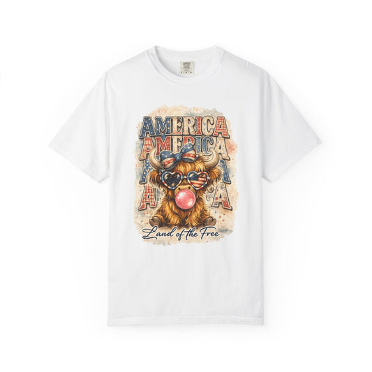 America Bulldog Graphic T-Shirt — "America" "Land of the Free" Patriotic Tee