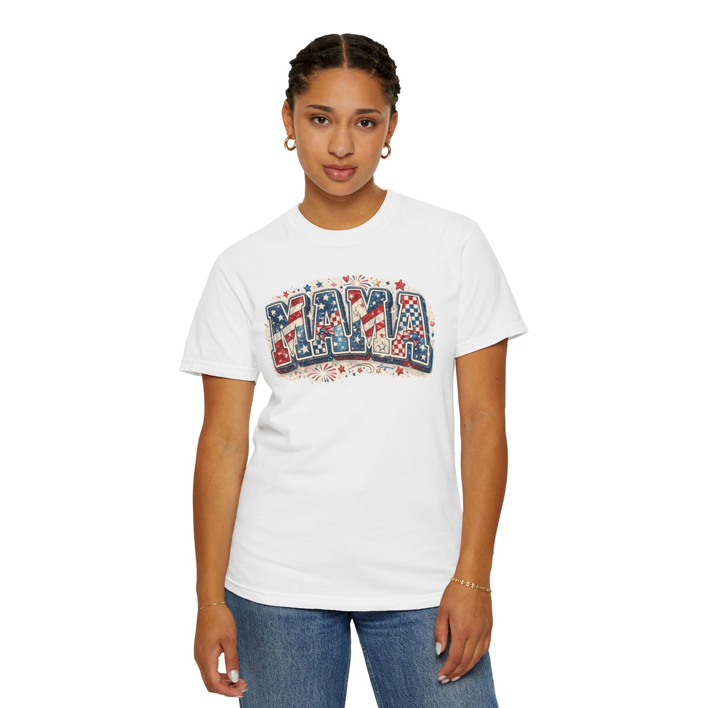 Mama Patriotic T-Shirt — Red White Blue Americana Graphic Tee